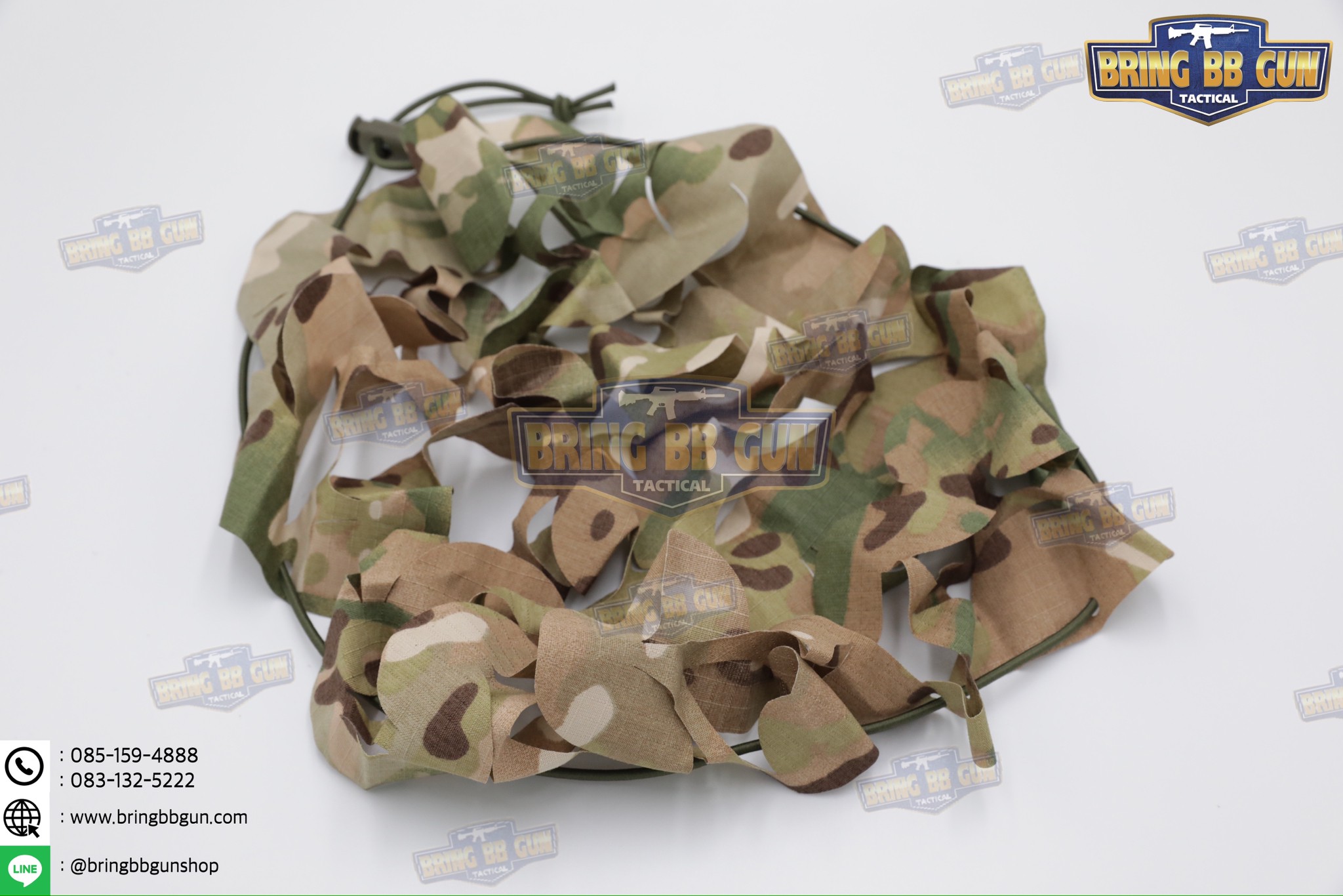 ผ้าคลุมหมวกฟาส แบบตาข่ายพราง (ผ้าคลุมหมวกสำหรับพรางตัว) (Lightweight laser cut helmet cover) (Ghillie Helmet Cover)