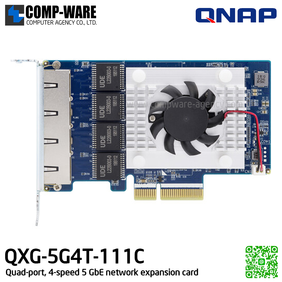 QNAP QXG-5G4T-111C Quad-port, 4-speed 5 GbE network expansion card - Spare Part - 2Y Warranty