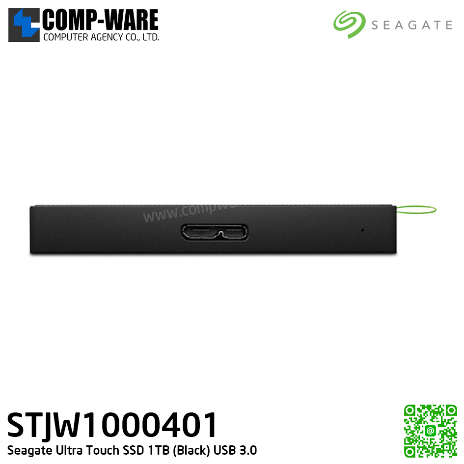 Seagate Ultra Touch SSD 1TB (Black) USB 3.0 Speed Up to 400MB/s **เนื้อสัมผัสเป็นผ้า** สามารถโอนถ่ายข้อมูลผ่านโทรศัพท์มือถือ Android (OTG) STJW1000401