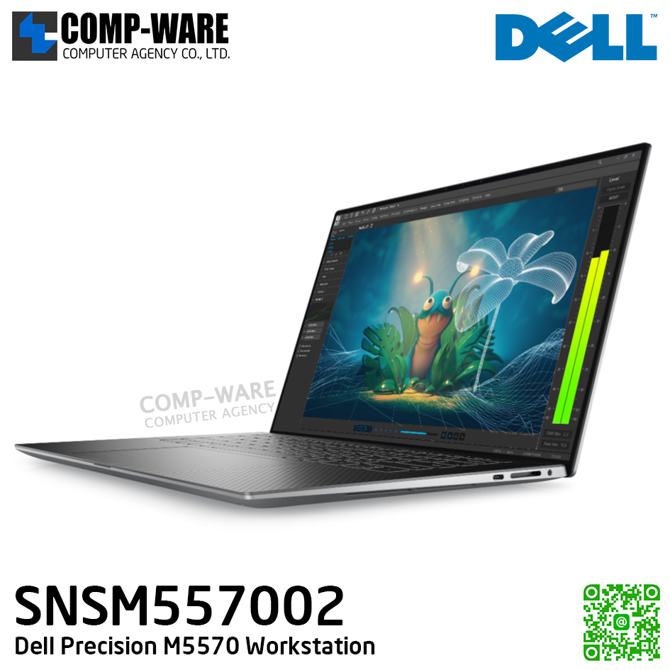 Dell Precision M5570 (SNSM557002) - Intel Core i7-12800H (14-core) / 16GB DDR5 / 512GB SSD M.2 / NVIDIA RTX A1000 (4GB) / 15.6" Ultrasharp UHD+ HDR400, 3840x2400, Touch Screen / Windows 11 Pro / 3yr Pro Support