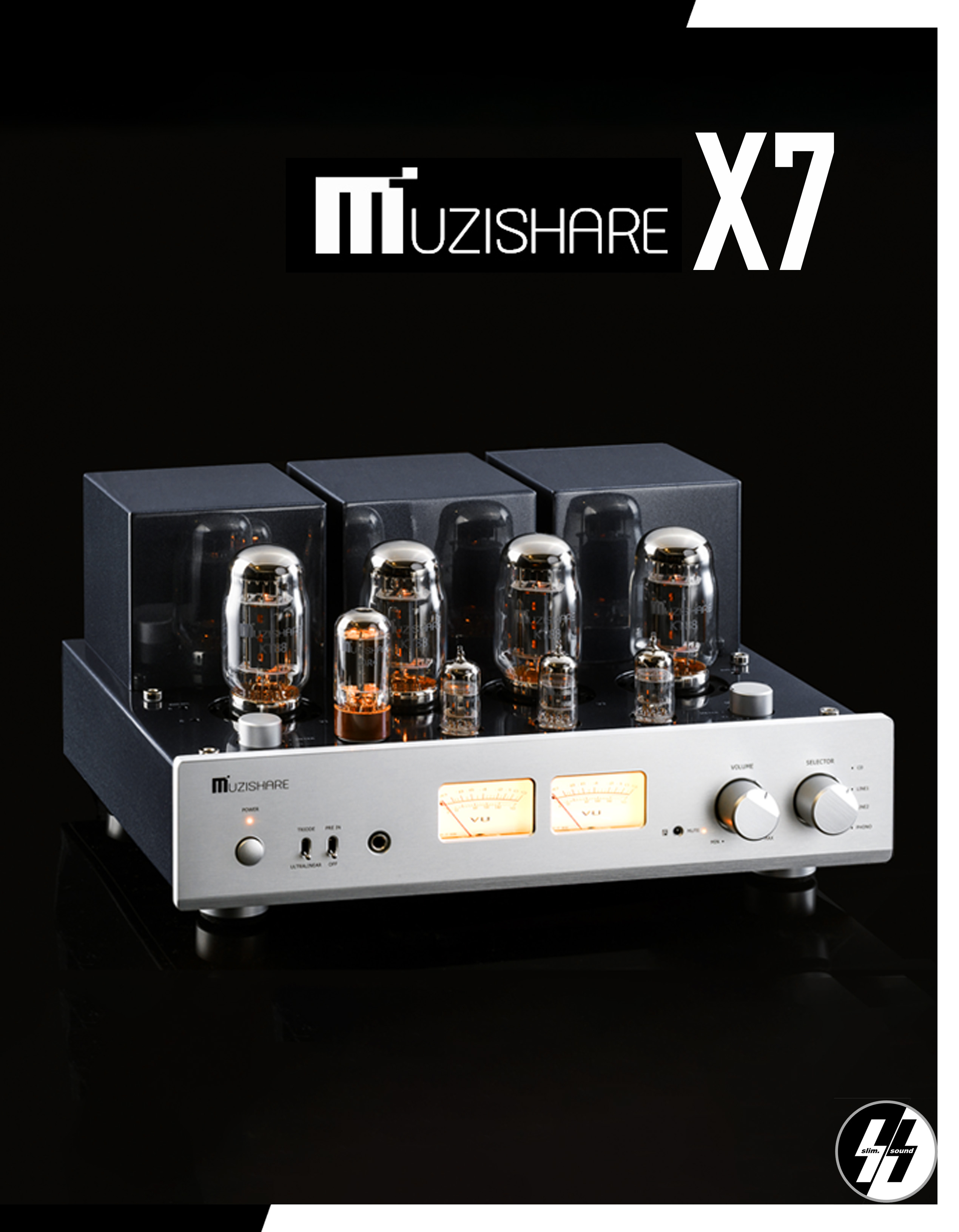 แอมป์หลอด | MUZISHARE - X7 | KT88 Tube Amplifier | 25W (RMS Triode) 45W (RMS Ultralinear)