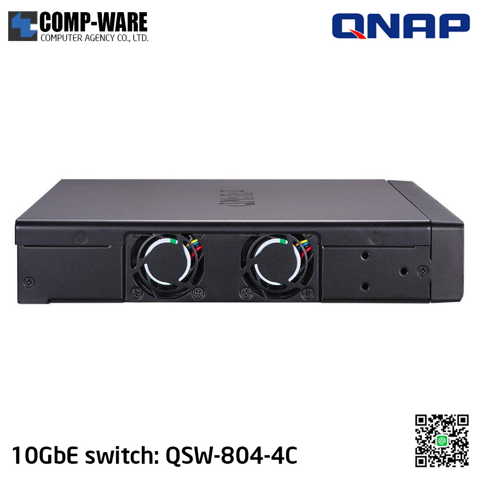 QNAP QSW-804-4C 10GbE Switch 8-Port Unmanaged 10GbE Switch, Eight 10GbE SFP+ Ports Shared Four 10GBASE-T Ports