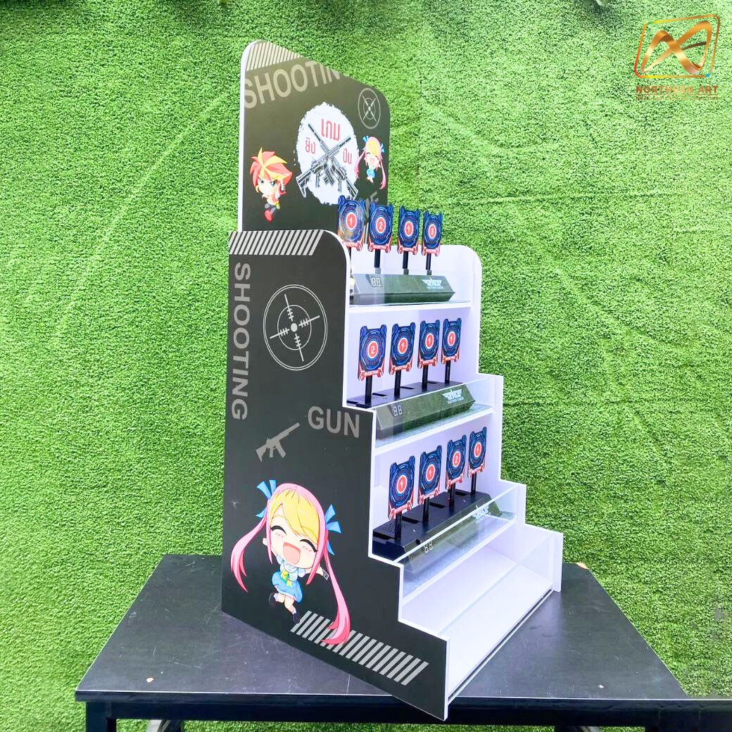 เกมส์ยิงเป้าตั้งโต๊ะ ขนาด (W)40 x (D)40 x (H)90 cm. พร้อมเป้านิ่ง 4 แผ่น 3 ชุด และปืนกระสุนโฟม 1 กระบอก