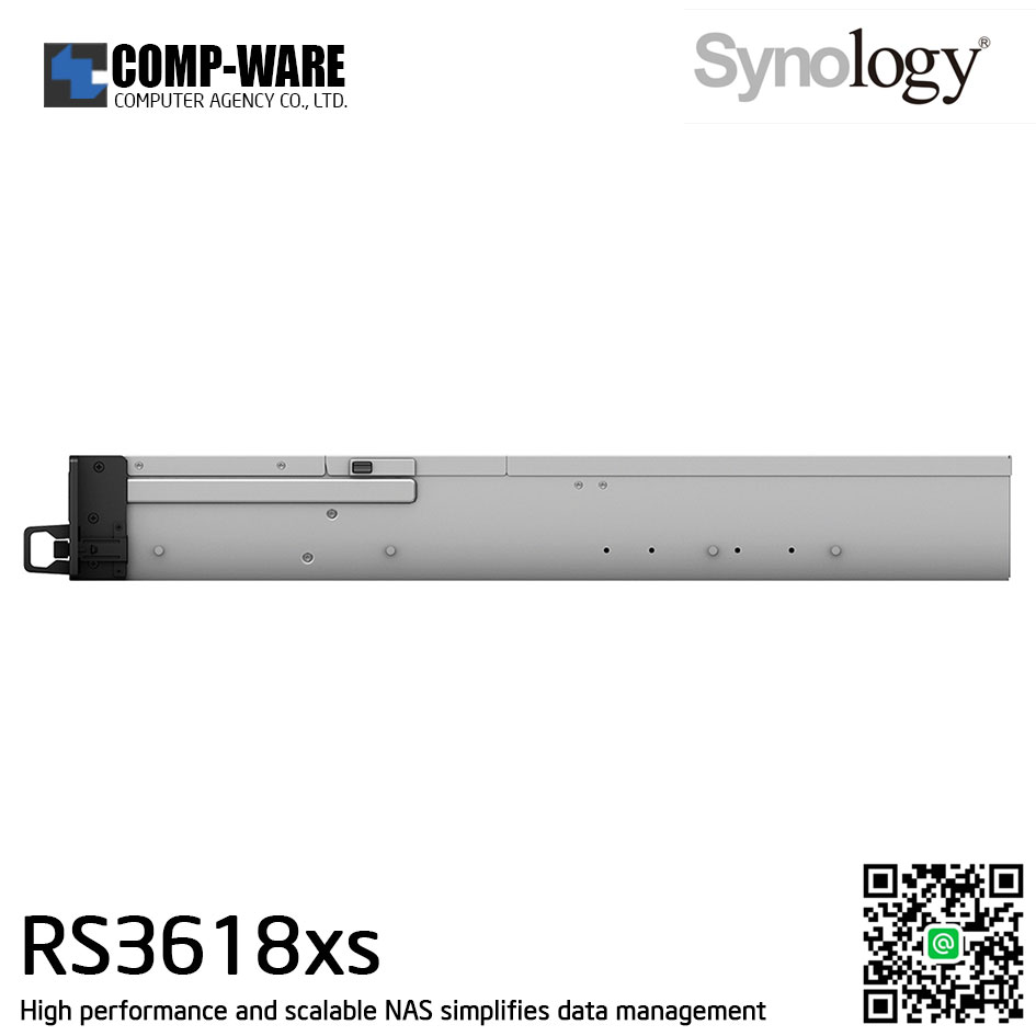 Synology RackStation (2U 12-Bay) RS3618xs / Intel Xeon D-1521 Quad-Core / 8GB ECC RAM (Max.64GB) / 4x1GbE Base T / Rail Kit RKS-02 / 5Y Warranty / No HDD