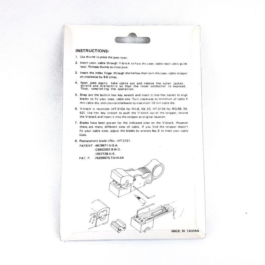 คีมปลอกสาย RG58/59 | COAX. CABLE STRIPPER | HT-312B | HANLONG | YHT-312B