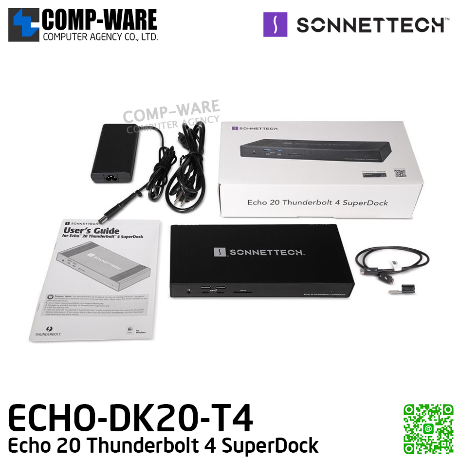 Sonnet Echo 20 Thunderbolt 4 SuperDock [ECHO-DK20-T4] with 1xM.2 NVMe SSD (Max.8TB) , SSD Not Included, รับประกัน 1 ปี // ราคาพิเศษเฉพาะสั่งซื้อในเดือน ธันวาคม 2566 // สินค้าพร้อมส่ง