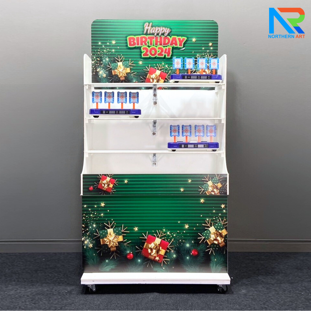 เกมส์ CARNIVAL GAME ยิงเป้าเคลื่อนที่ ขนาด (W) 90 x (L)50 x (H)176 cm. พร้อมเป้าเคลื่อนที่ 4 เป้า 3 ชุด ปืนกระสุนโฟม 1 ชุด