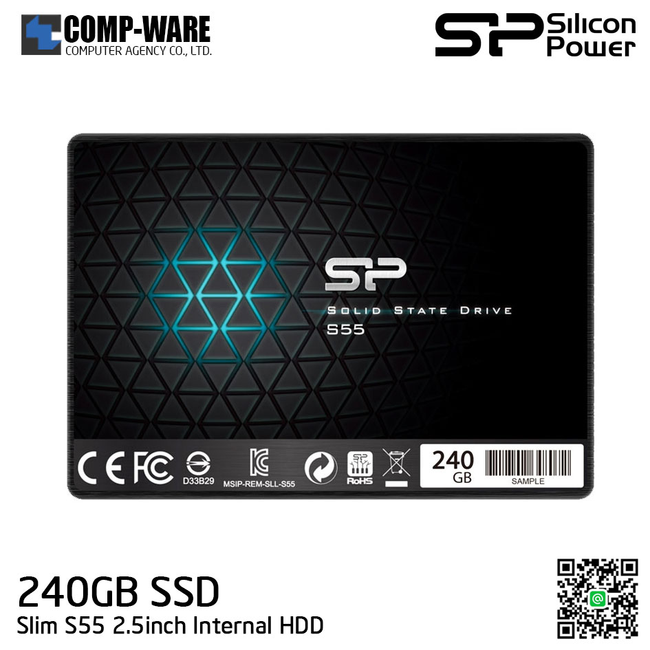 Silicon Power S55 240GB 7mm SATA 6Gb/s 2.5inch Internal Solid State Drive SP240GBSS3S55S25