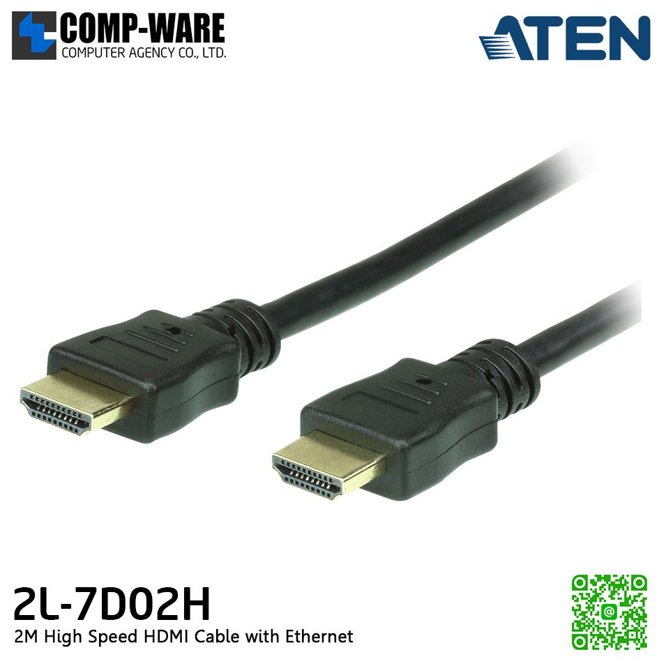 ATEN HDMI CABLE 2M High Speed HDMI Cable with Ethernet 2L-7D02H