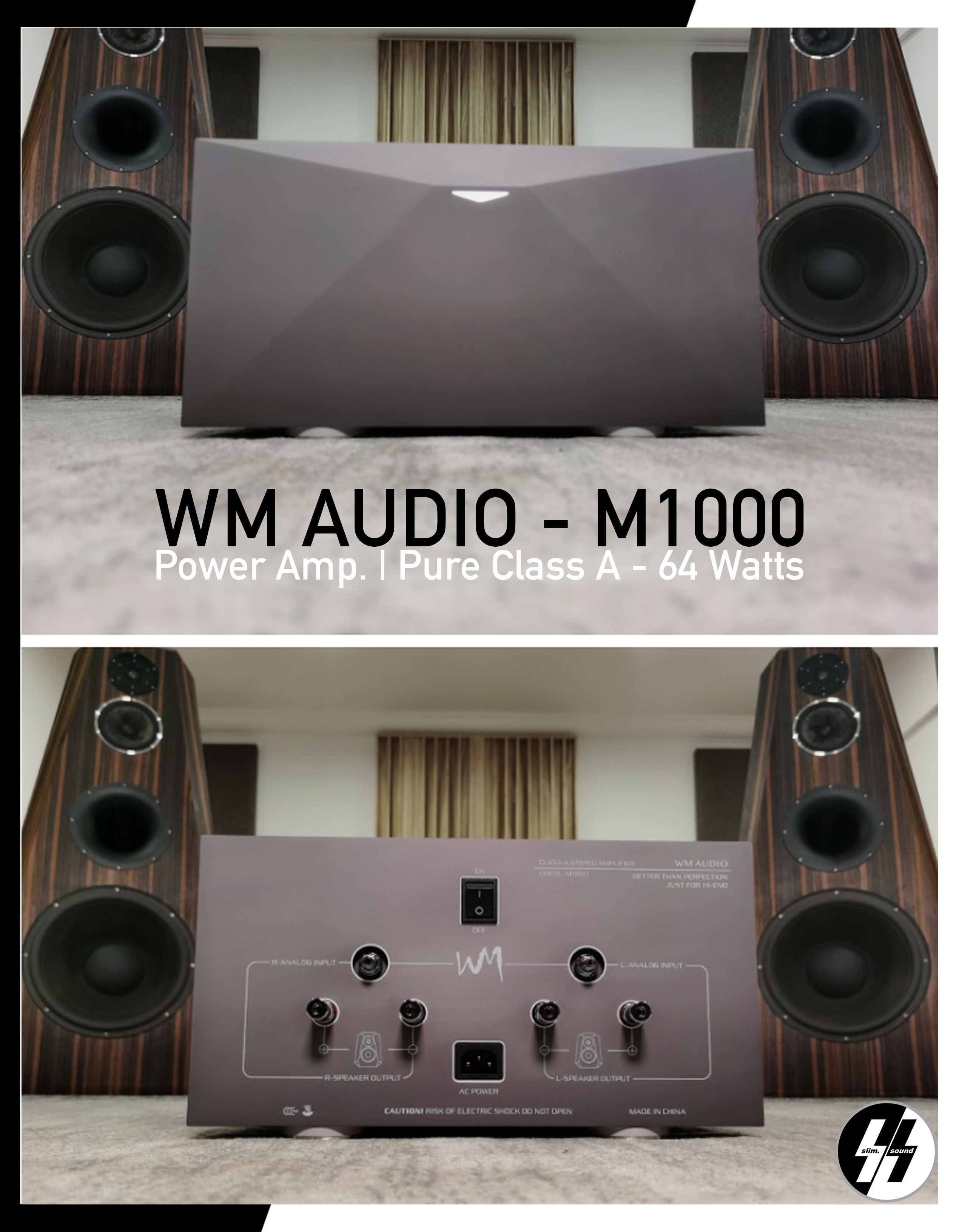 Power Amplifier | WM AUDIO - M1000 | Pure Class A - Power Amplifier | 64 Watts (RMS)