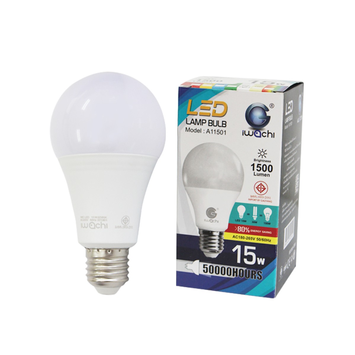 หลอดปิงปอง IWC-BULB-A11501-15W แสงขาวและวอร์มไวท์