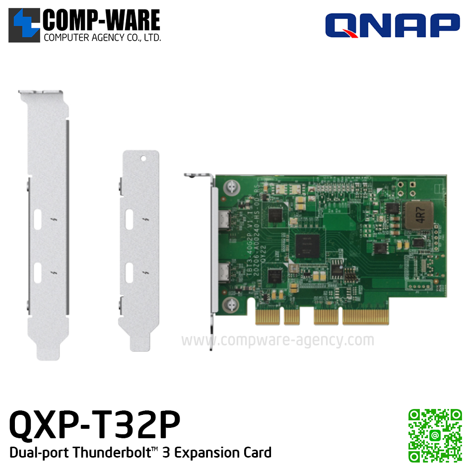 QNAP QXP-T32P Dual-port Thunderbolt™ 3 Expansion Card (2Y Warranty)