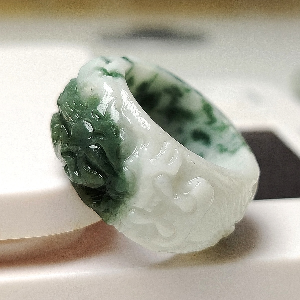 [00686]แหวนมังกรหยกพม่า ขนาดเบอร์ 65