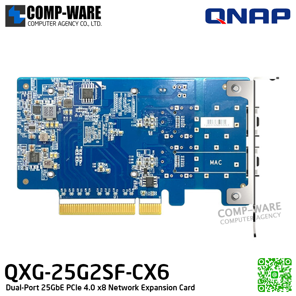 QNAP QXG-25G2SF-CX6 Dual-Port 25GbE PCIe 4.0 x8 Network Expansion Card - Spare Part