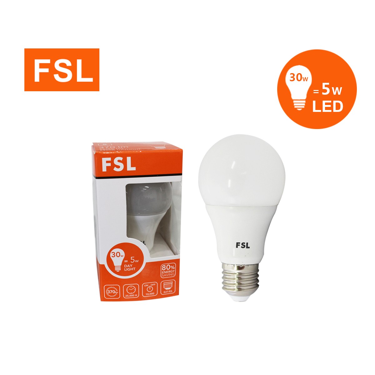 หลอดปิงปอง FSL-BLUB-5W แสงขาวและวอร์มไวท์