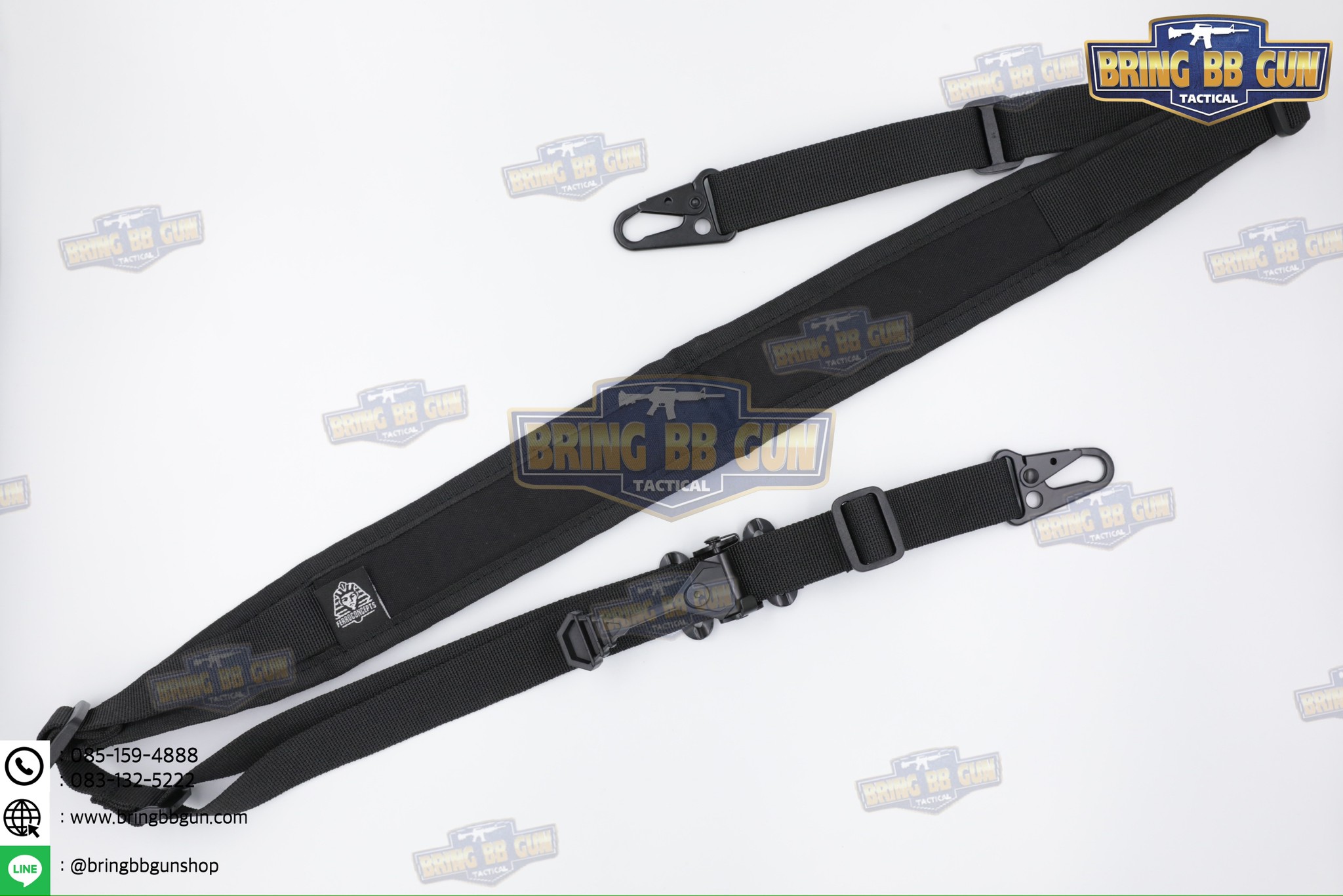 สายสะพายปืน ทรง Ferro (สายสะพายปืนยุทธวิธี 2 จุด) (Padded Sling) (The Slingster) (Adjustable dual point tactical function rope)