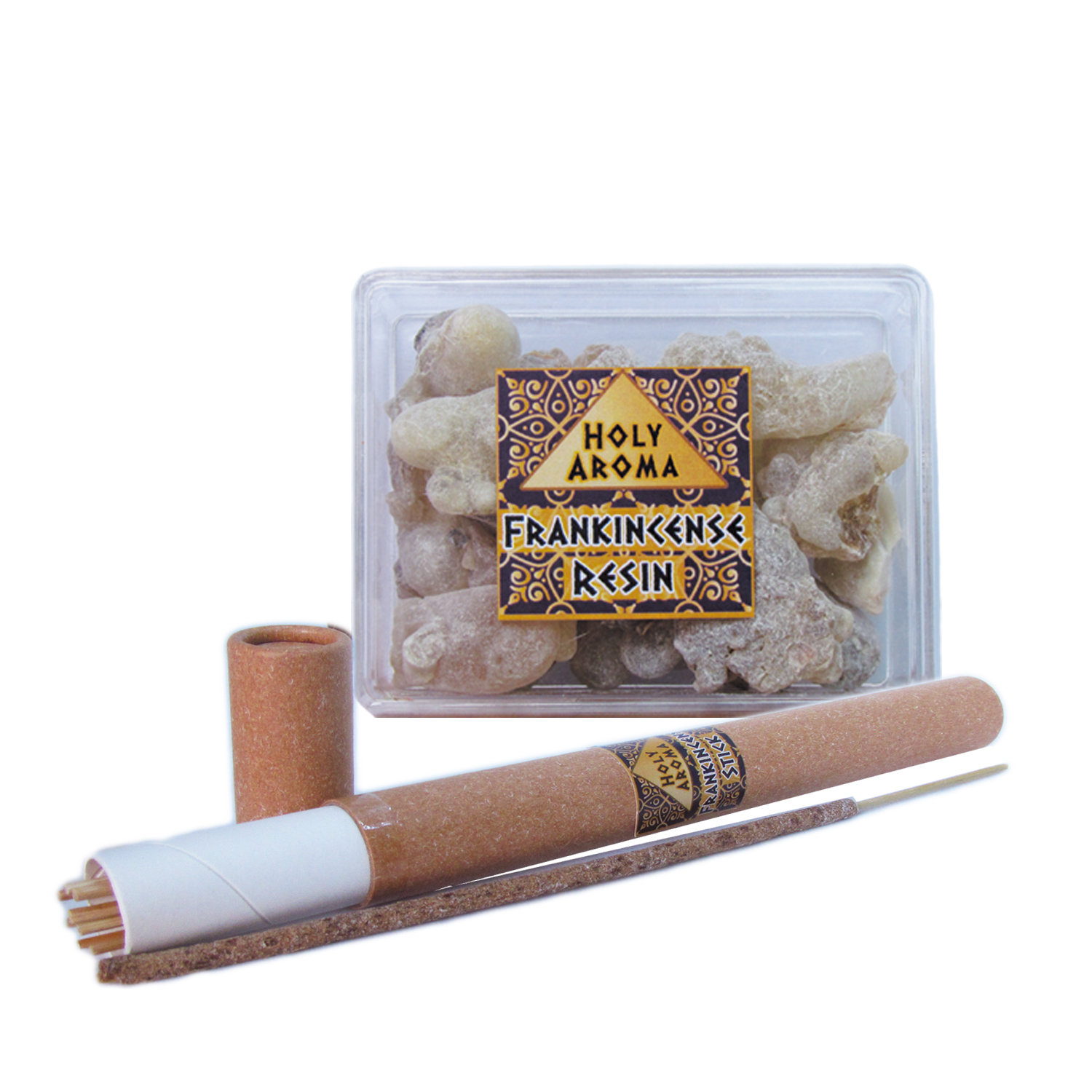 กำยาน เม็ดกำยาน เรซิ่น อโรม่า Frankincense Resin Gum Tear แท้ 100% 50g + ธูปกำยาน ธูปแท่ง อโรม่า Frankincense Stick (Superior Grade) แท้ 100% 20g