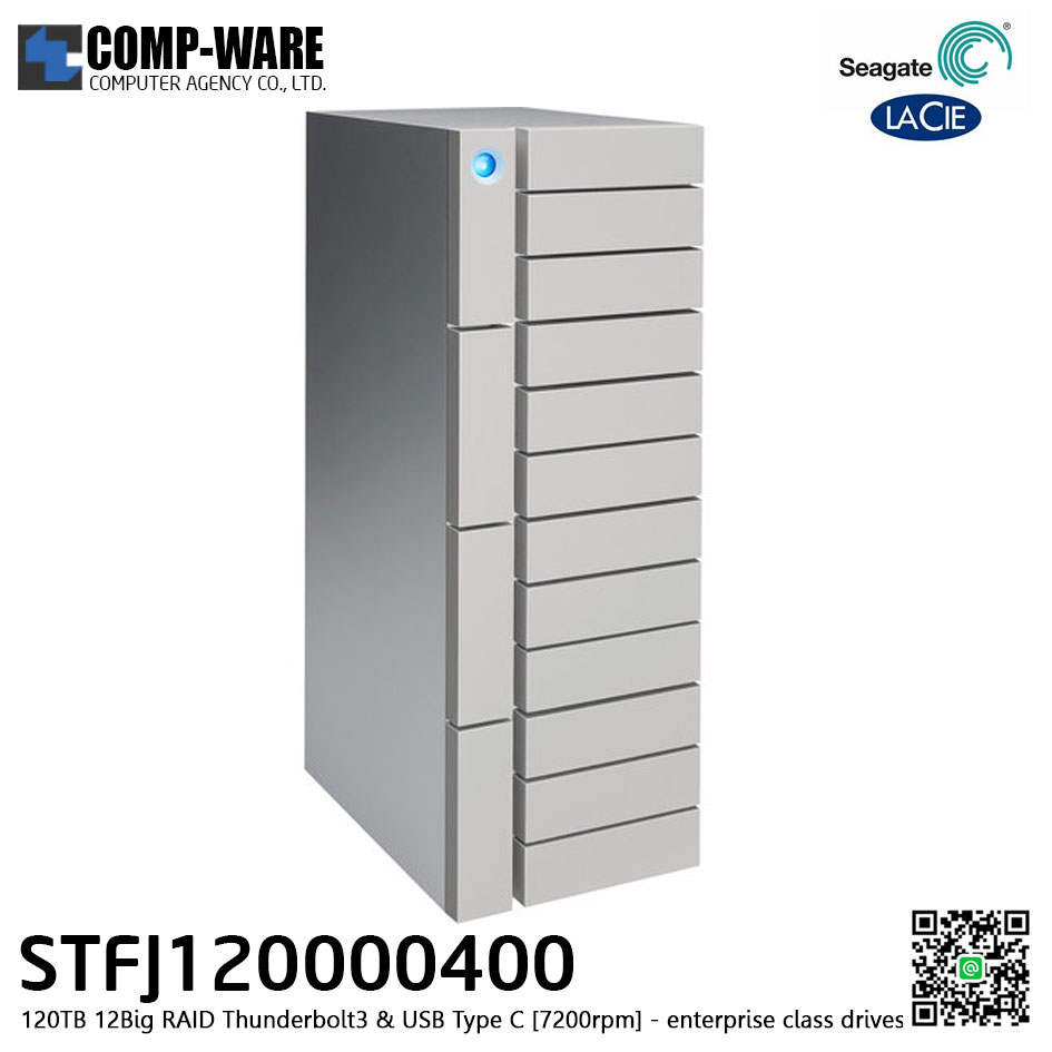 Seagate LaCie 12big 120TB 12-Bay Thunderbolt 3 RAID Array (12 x 10TB) STFJ120000400