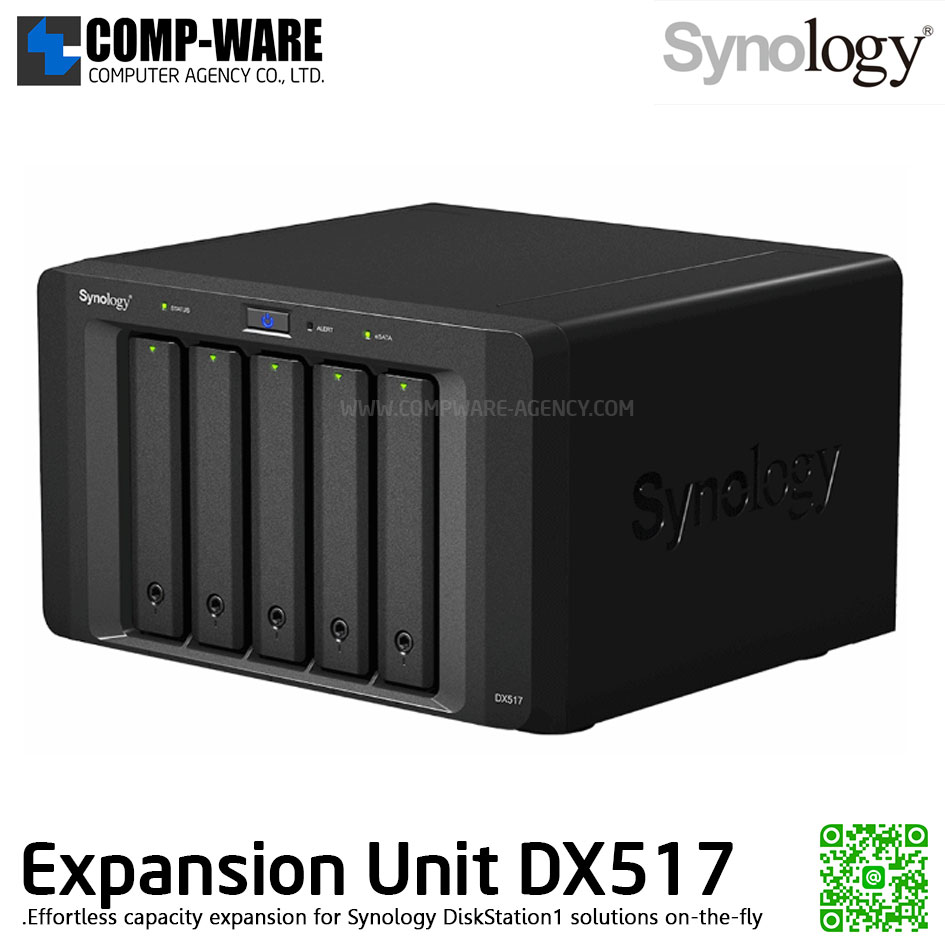 Synology Expansion Unit (5-Bay) DX517 / No HDD / 3 Year Warranty
