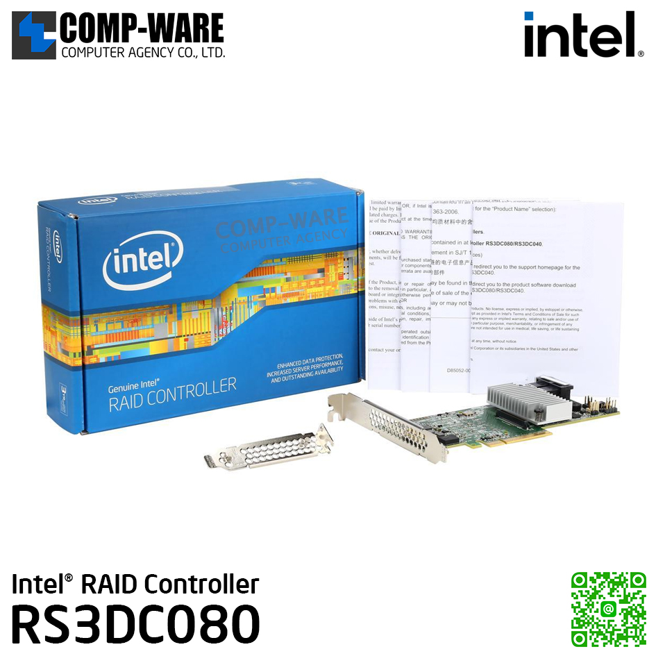 Intel RAID Controller RS3DC080 , PCI-Express 3.0 x8 Low Profile Ready SATA / SAS Controller Card รับประกัน 3 ปี // สั่งซื้อขั้นต่ำ 5 ตัวขึ้นไป (Pre-Order MOQ = 5 unit)