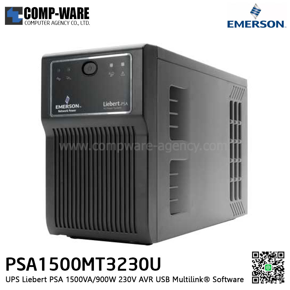 Vertiv (EMERSON) UPS Liebert PSA 1500VA/900W 230V AVR USB Multilink® Software - PSA1500MT3230U - 3Yrs On Site