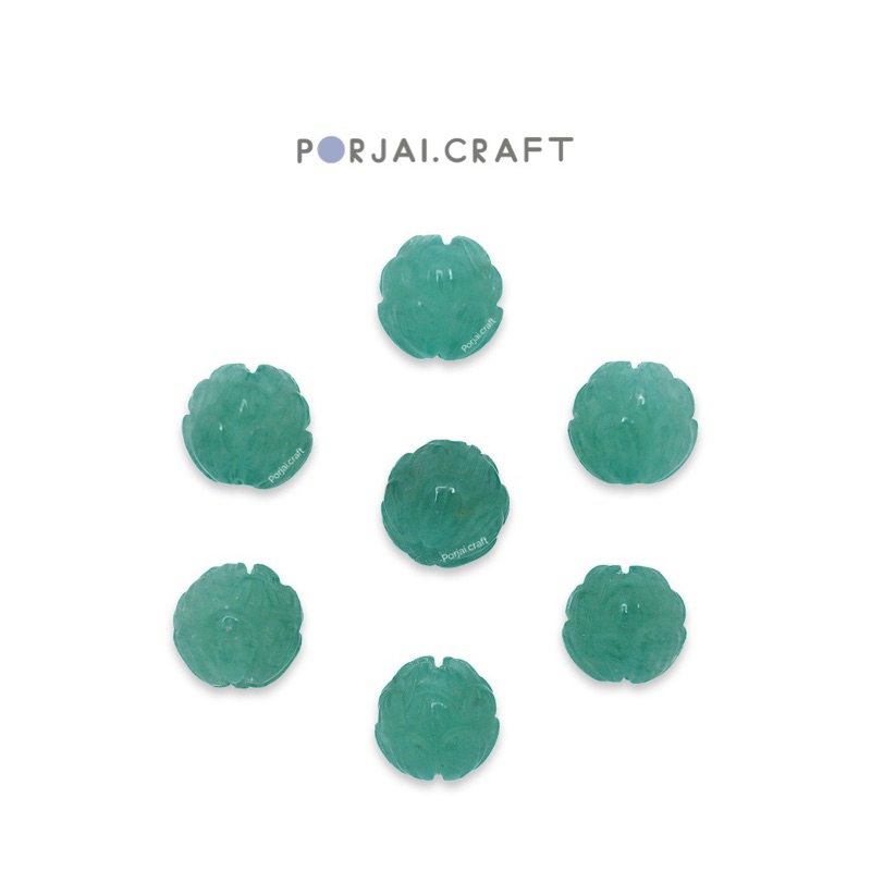 Green Aventurine Lotus Bead ลูกปัดดอกบัวอเวนจูรีนสีเขียว 9mm