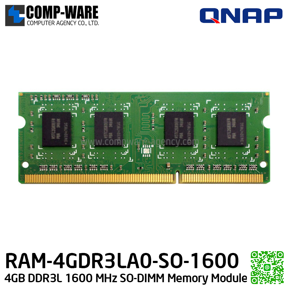 QNAP RAM Module 4GB DDR3L 1600 MHz SO-DIMM Memory Module (1Y Warranty) RAM-4GDR3LA0-SO-1600