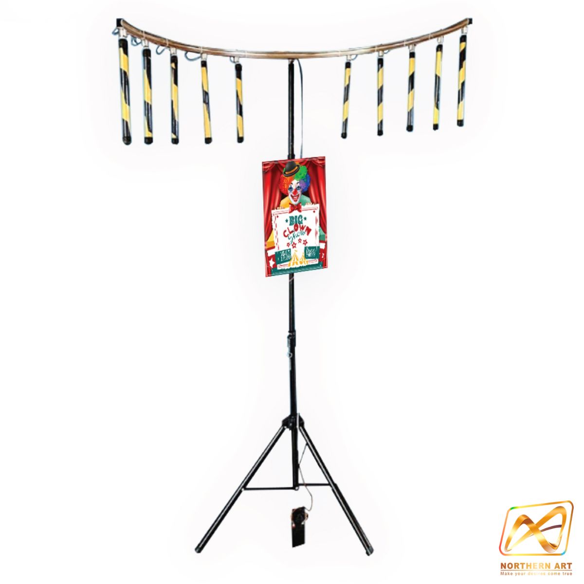 เช่าเกมส์คว้าแท่ง 3 ขา ขนาด (W) 120 X (H) 250 cm. ฝึกความเร็วของมือและสายตา พร้อมหญ้าเทียม