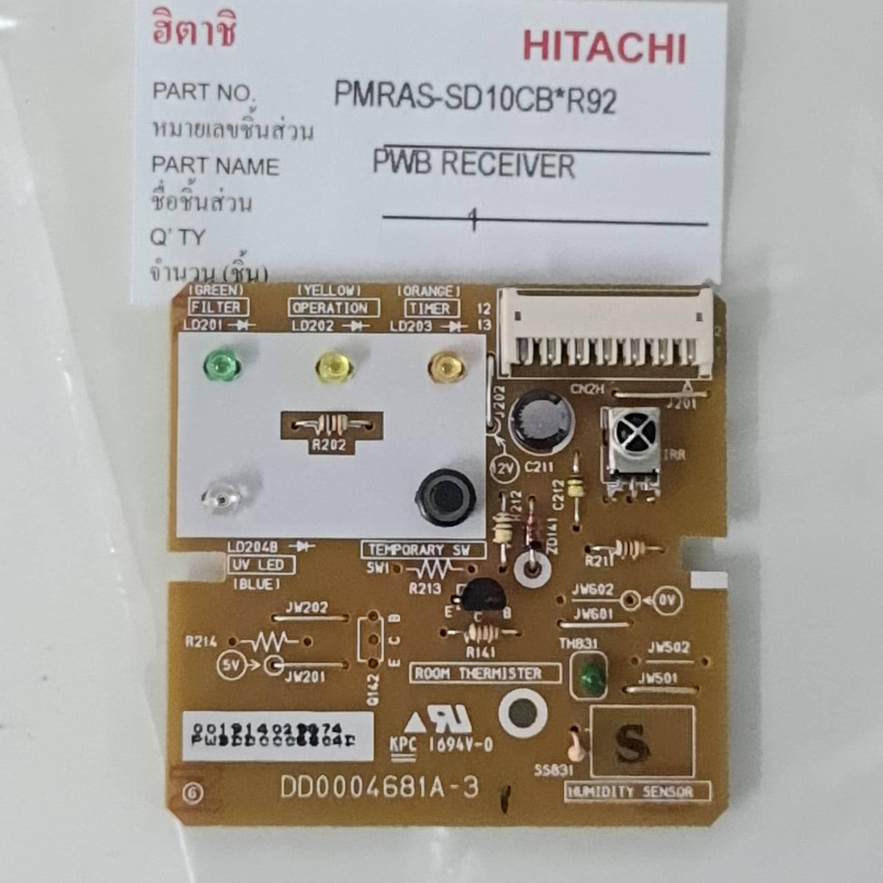 0000564 ตัวรับสัญญาณ PMRAS-SD10CB*R92 รีโมทแอร์ ฮิตาชิ PCB Display Hitachi PMRAS-SD10CB *R92 อะไหล่แท้