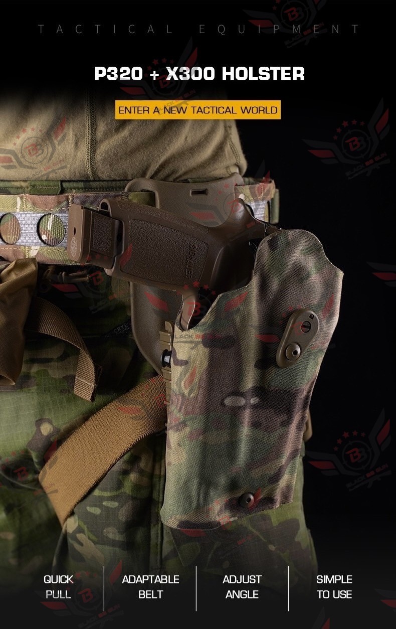 ซองปืนพกนอกปลดนิ้วโป้ง Sig Sauer P320 + ช่องไฟฉาย (ซองปืน 6354DO) (6354 DO) (P320 + X300)