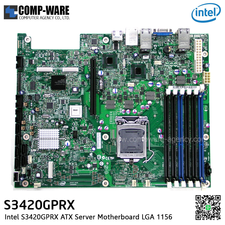 Intel Server Board 3420 Chipset S3420GPRX (1-CPU) LGA1156 (refurbished) สินค้าใหม่อุปกรณ์ครบ ไม่มีประกัน