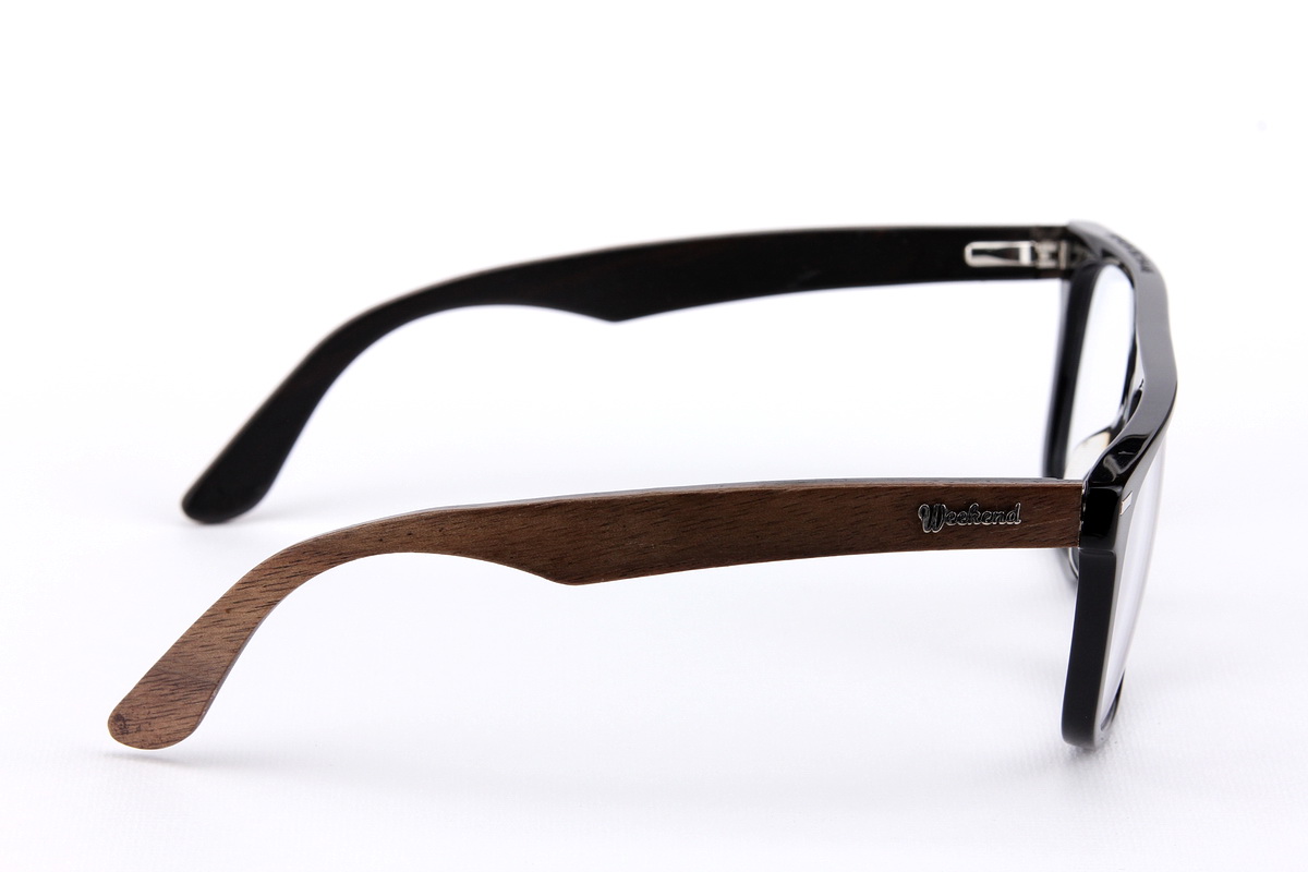 กรอบแว่นสายตาขาไม้ Weekend Duet Collection Berlin Black (Dark)