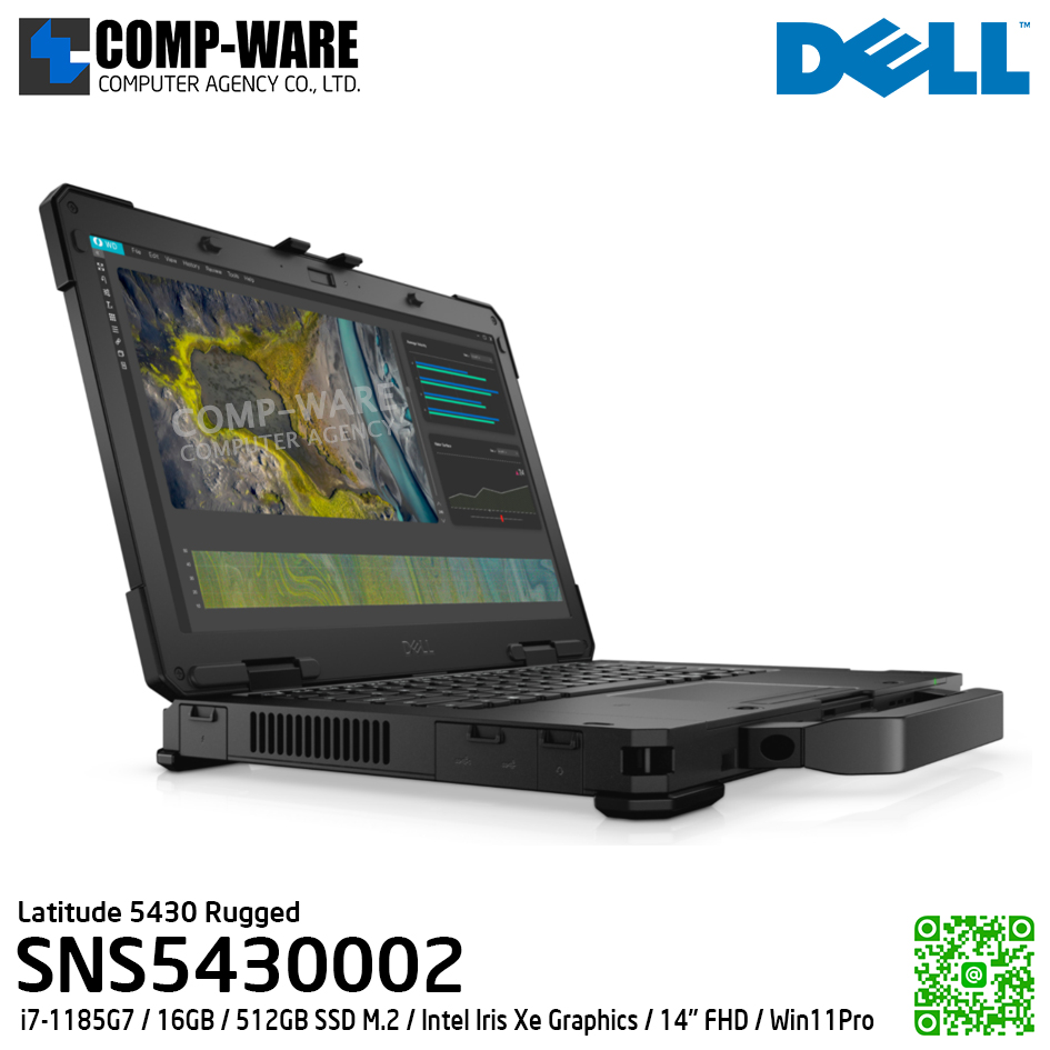 Dell Latitude 5430 Rugged (SNS5430002) - Intel Core i7-1185G7 / 16GB (2x8GB) / 512GB SSD M.2 / Intel Iris Xe Graphics / 14" FHD (TouchScreen) / Win 11 Pro / 3Yr Pro Support
