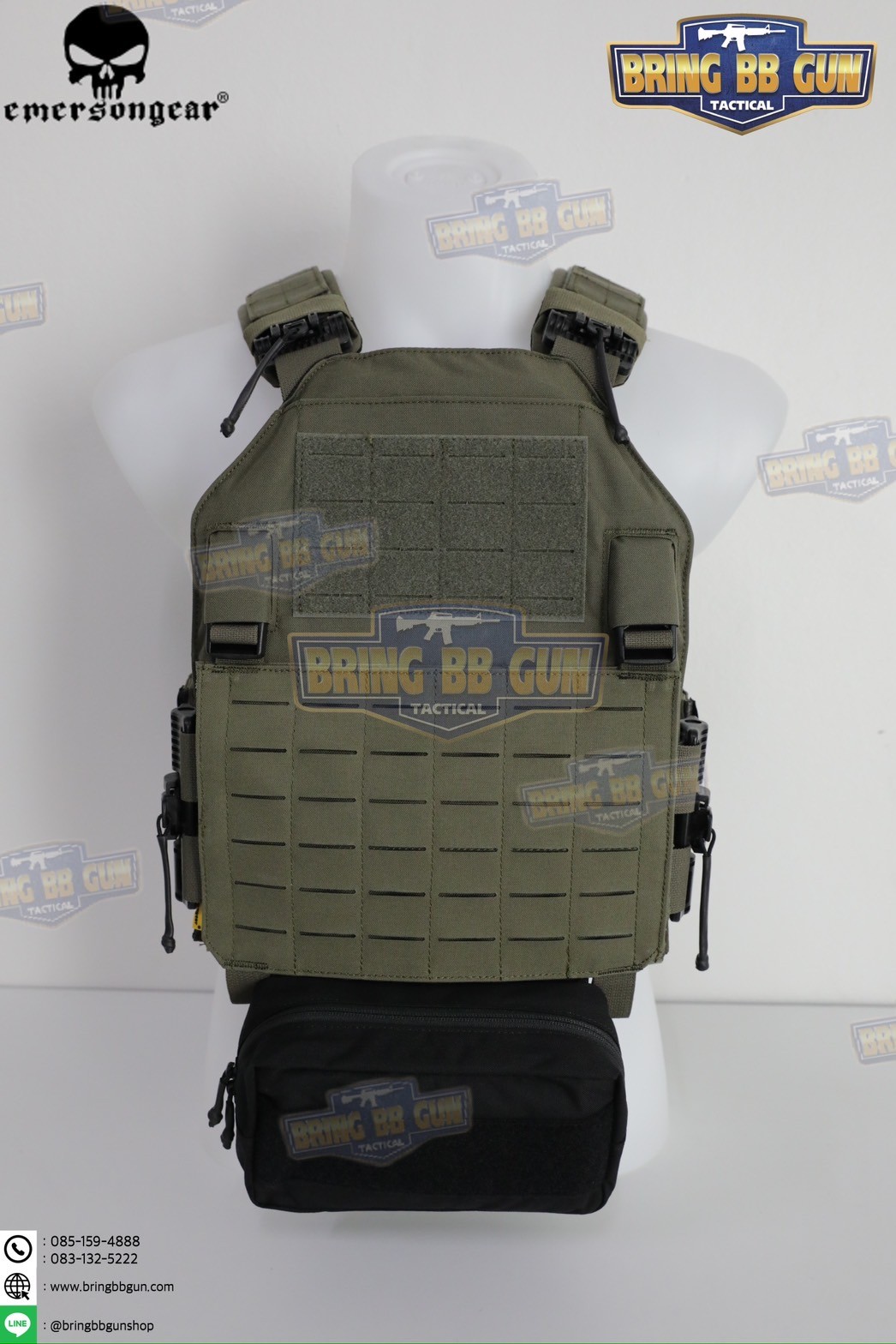 กระเป๋าจิงโจ้ติดเสื้อเวส ทรงสี่เหลี่ยม ยี่ห้อ Emerson (Emersongear Tactical Action Pouch) (Armor Carrier Drop Pouch) (Lower Accessories Pouch) (Drop Pouch)