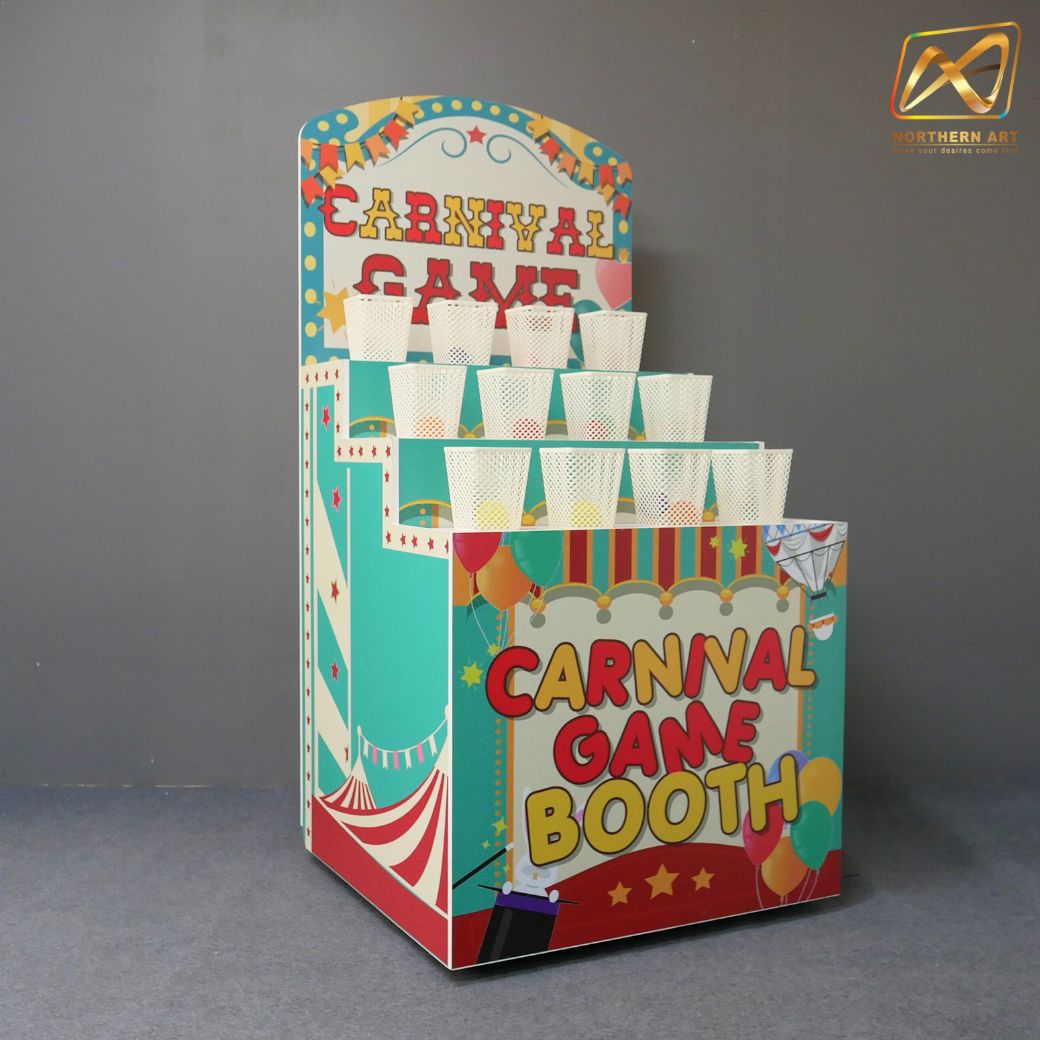 เช่าตู้เกมส์โยนบอลลงตะกร้า ขนาด (W) 80 x (L)76 x (H)163 cm. พร้อมลูกบอล 10 ลูก (คละสี)