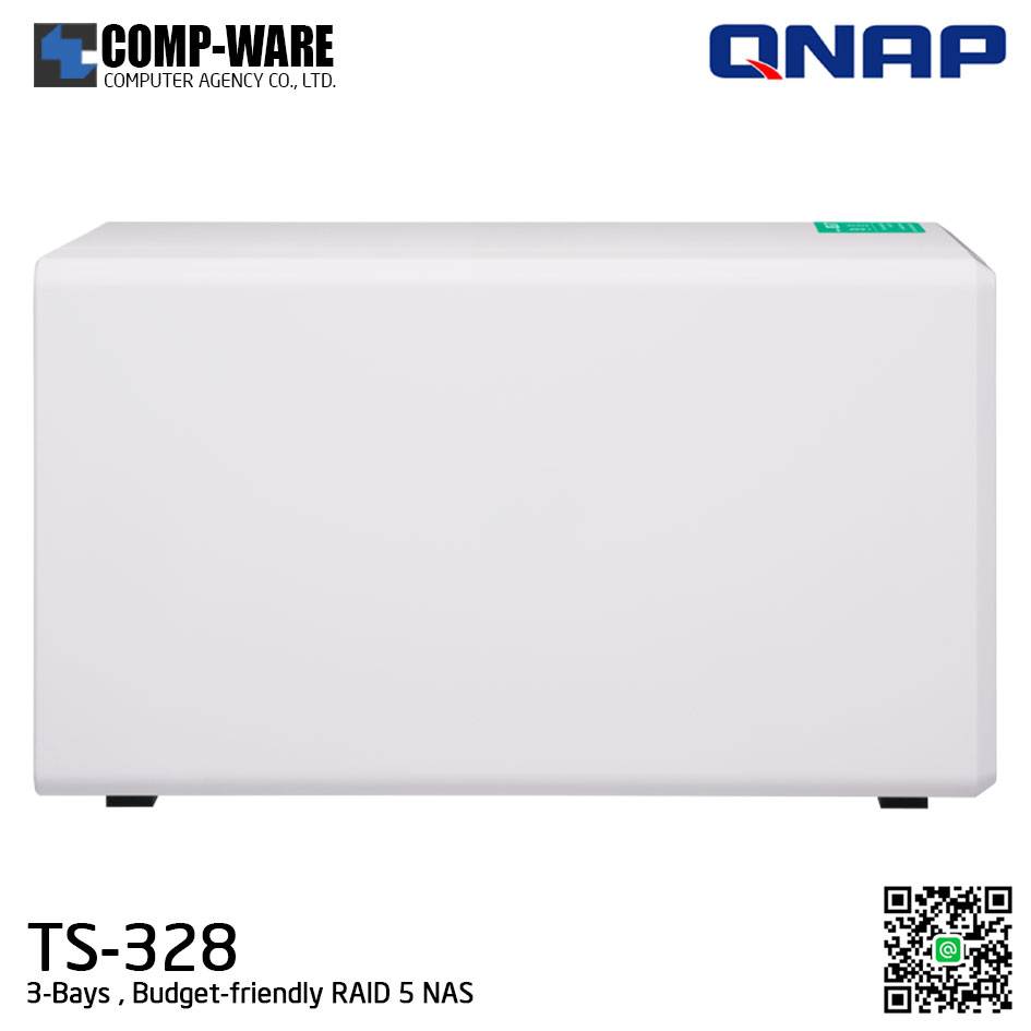 QNAP NAS (3-Bay) TS-328 (2GB DDR4 RAM) ARM Quad-core , No HDD