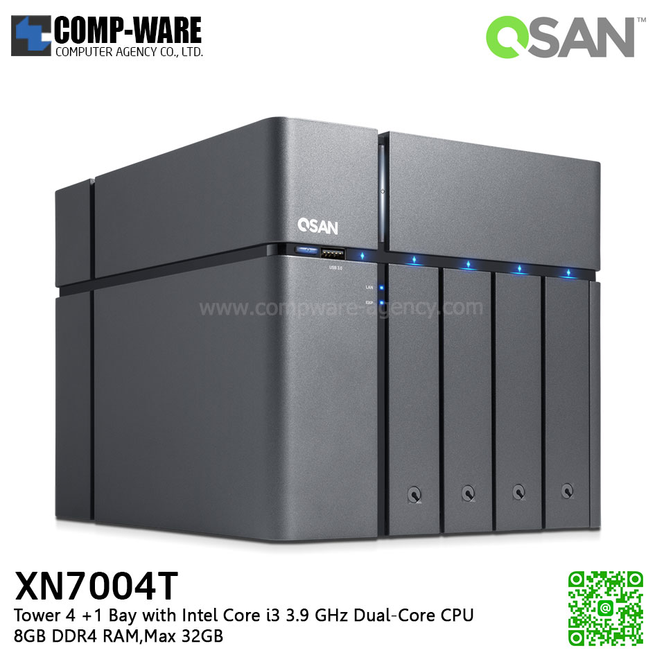 QSAN (4+1 Bays) XCubeNAS XN7004T (8GB RAM) Tower NAS Storage , No HDD