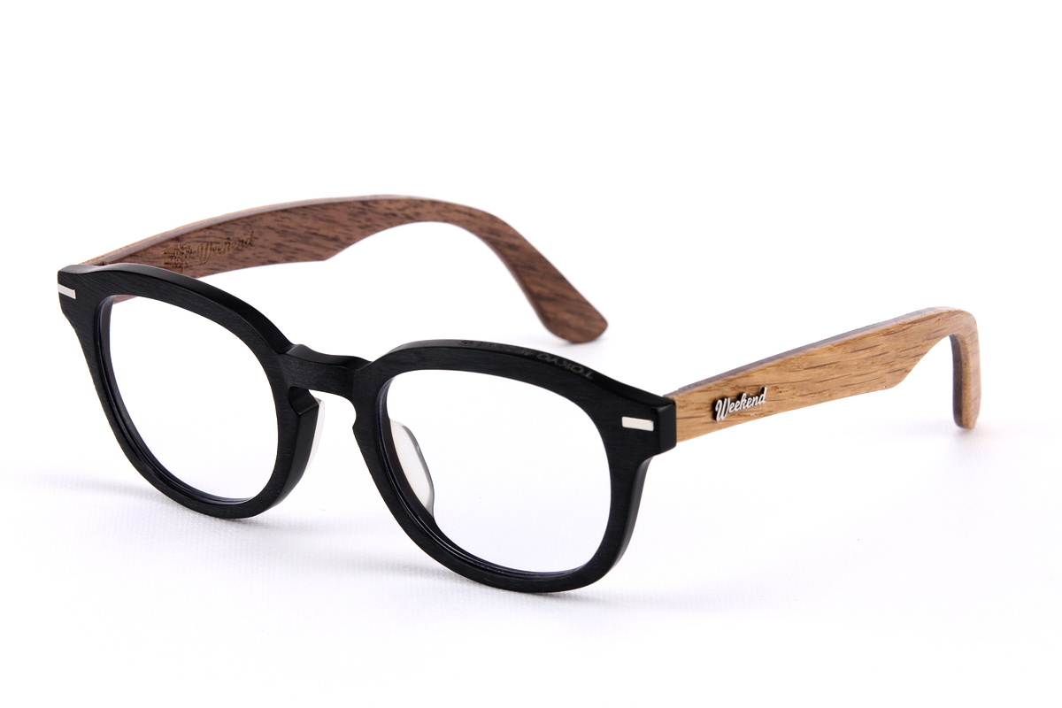 กรอบแว่นสายตาขาไม้ Weekend Duet Collection Tokyo Matte Black (Light)