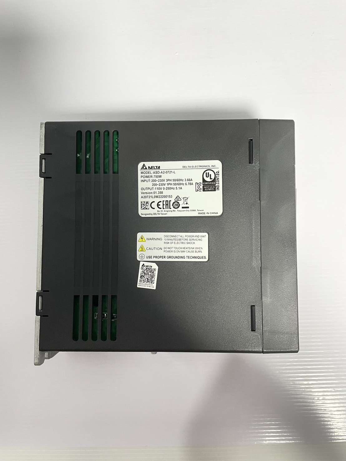Delta AC Servo Drive ASD-A2-0721-L 750W , 220V 3/1-Phase , close loop