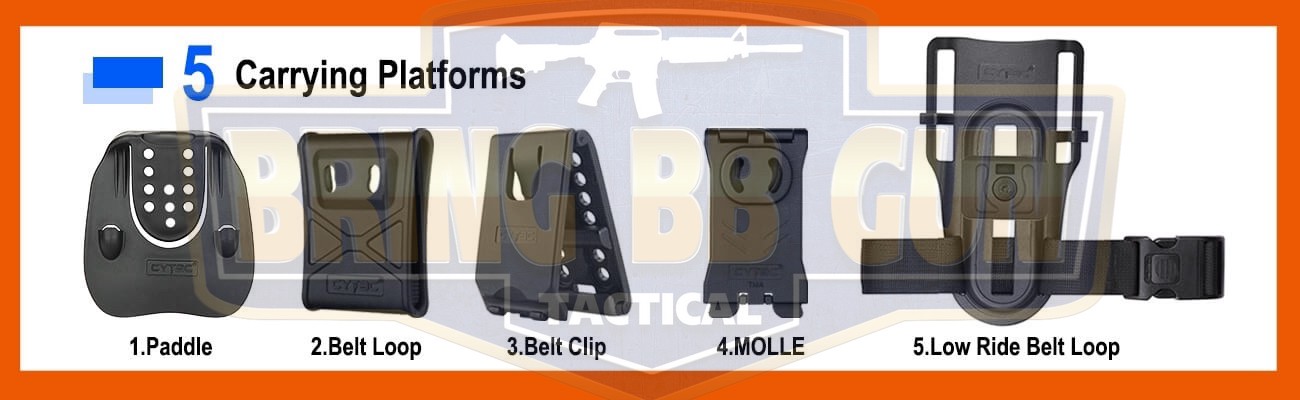 ซองปืนพกนอกปลดนิ้วโป้ง Universal ยี่ห้อ Cytac รุ่น Mega-Fit T Holster (Cytac Mega-Fit T Holster) (Thumb Release Button Holster) (ซองปืนพกนอกใส่ปืนได้หลายรุ่น)