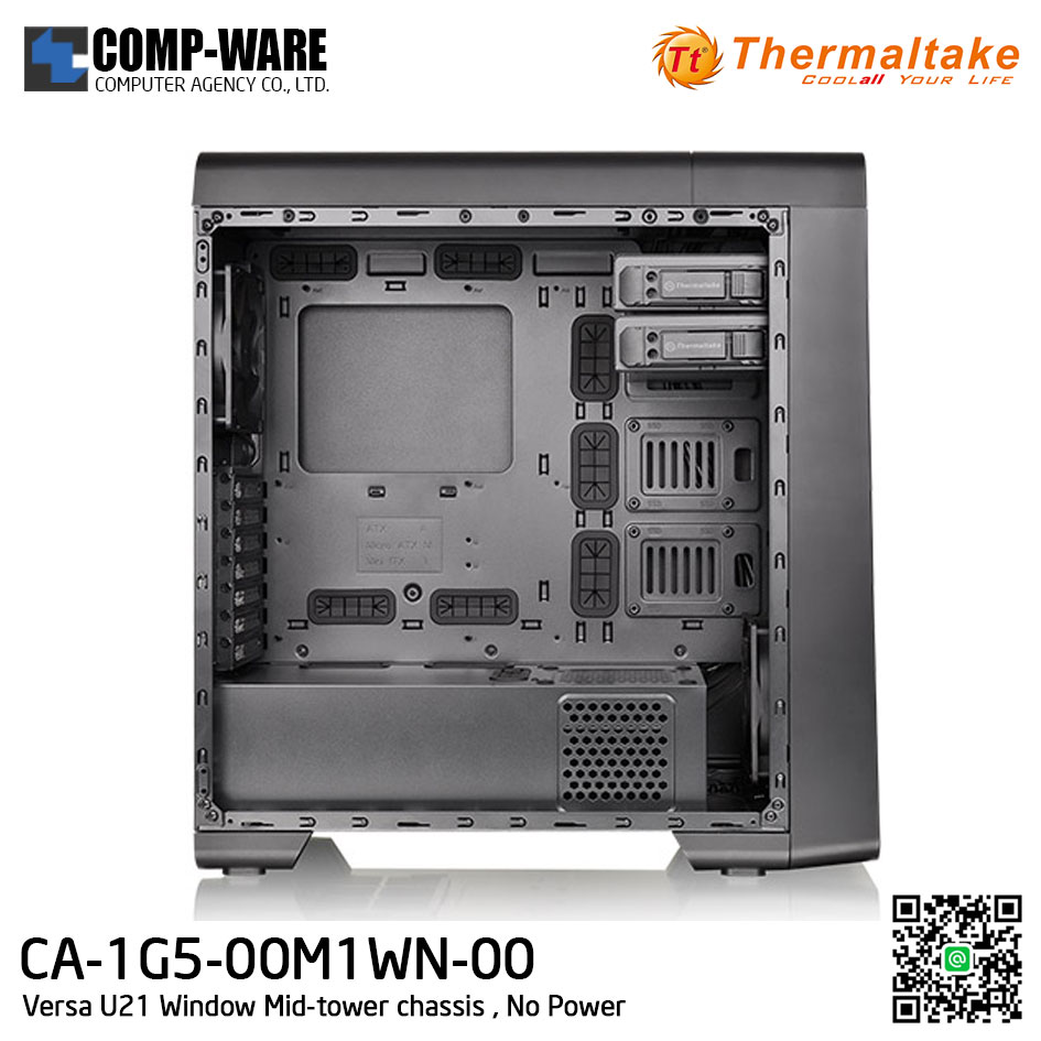 Thermaltake Versa U21 Window Mid-tower chassis , No Power - CA-1G5-00M1WN-00