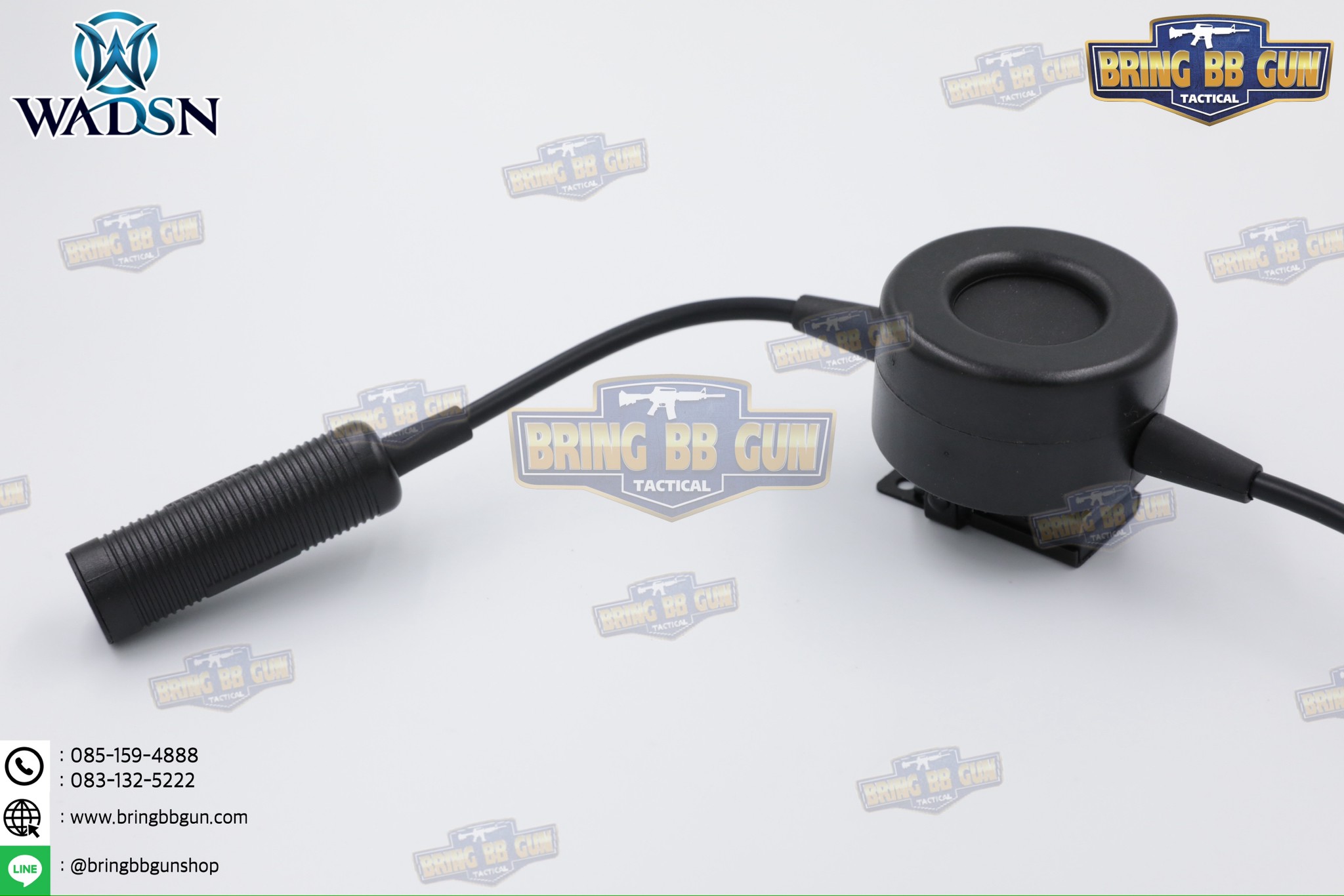 สาย PTT ทรง TCI Tactical ยี่ห้อ WADSN (สาย Push to Talk) (สาย PTT ทรง TCI Tactical) (Tactical PTT (Press-to-Talk) for High-Impedance Headsets) (PTT Military Standard Version)