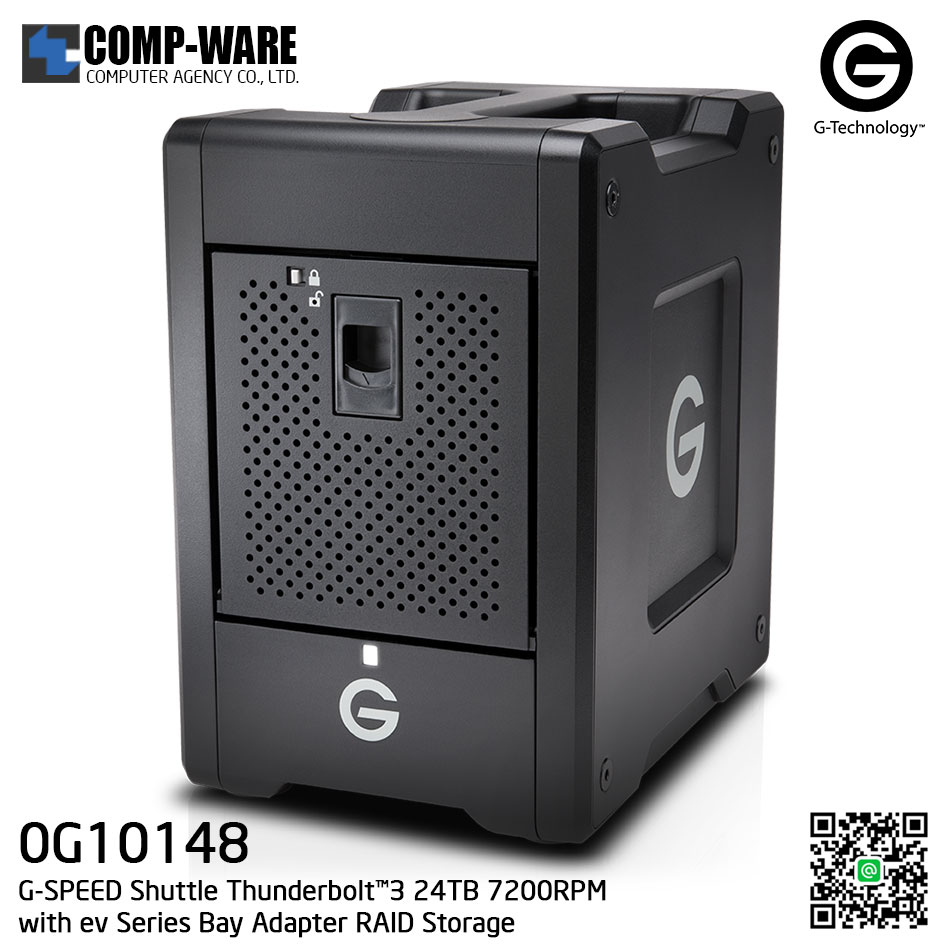 G-Technology G-SPEED Shuttle Thunderbolt™3 24TB 7200RPM with ev Series Bay Adapter RAID Storage - 0G10148