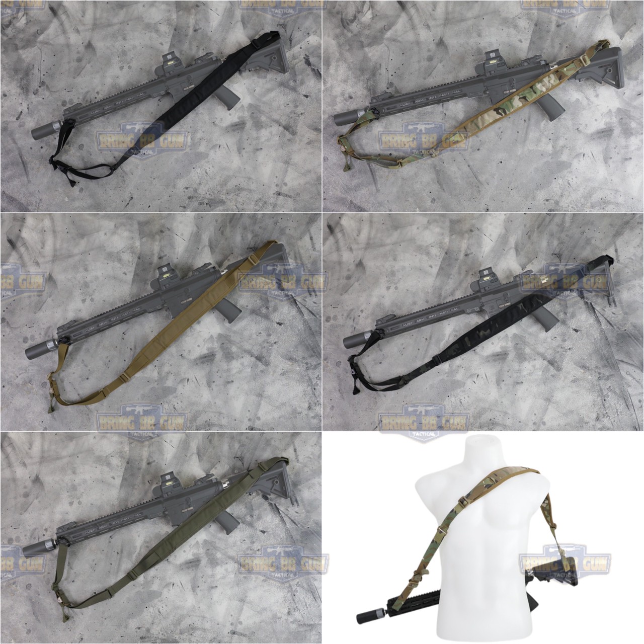 สายสะพายปืน ทรง VTAC (Padded Sling) (Adjustable dual point tactical function rope)