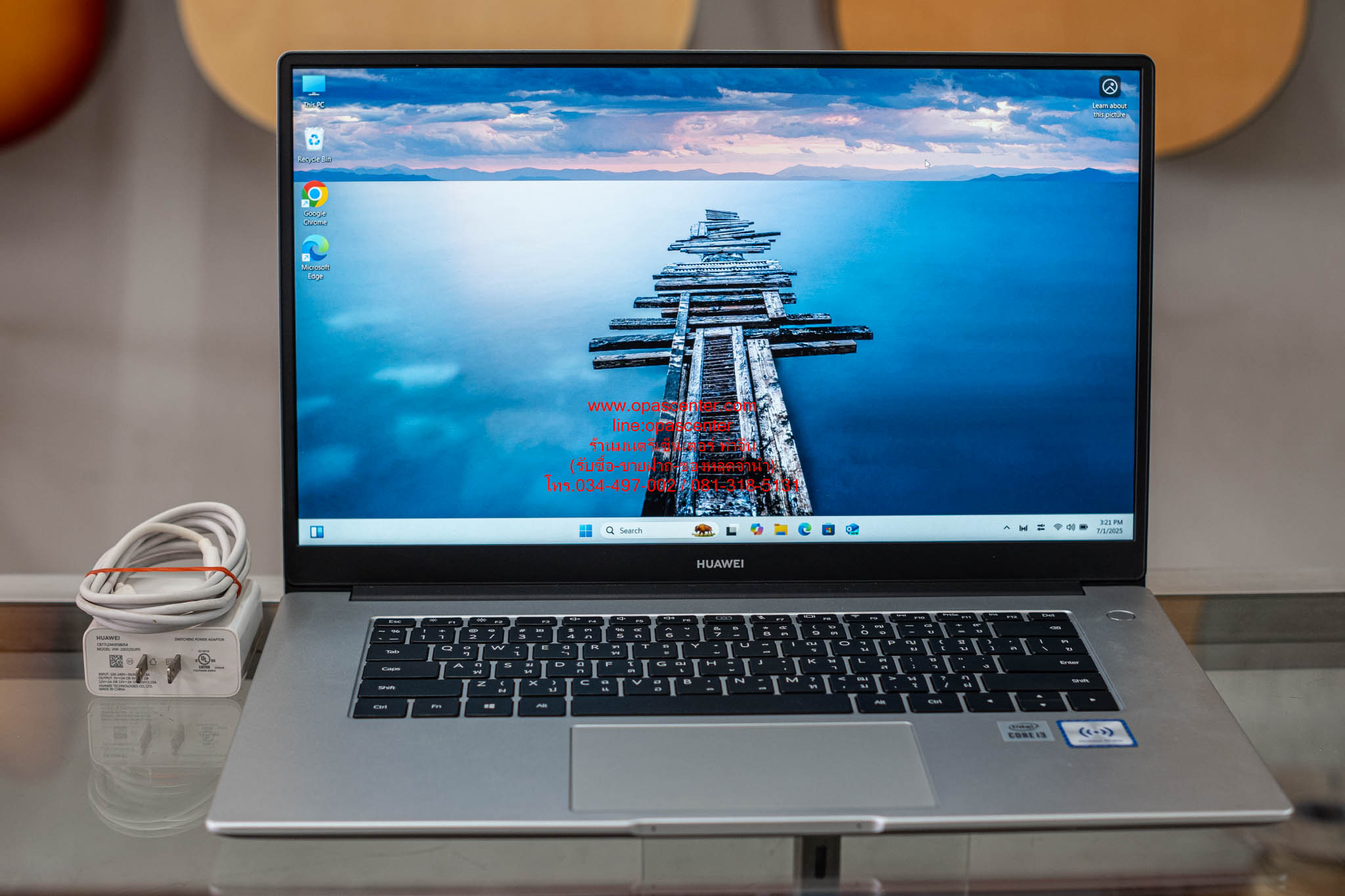 **ขายแล้ว**โน๊ตบุ๊ค Huawei MateBook D15 (i3-53012LBS) Silver มีที่ชาร์ท พร้อมใช้งาน