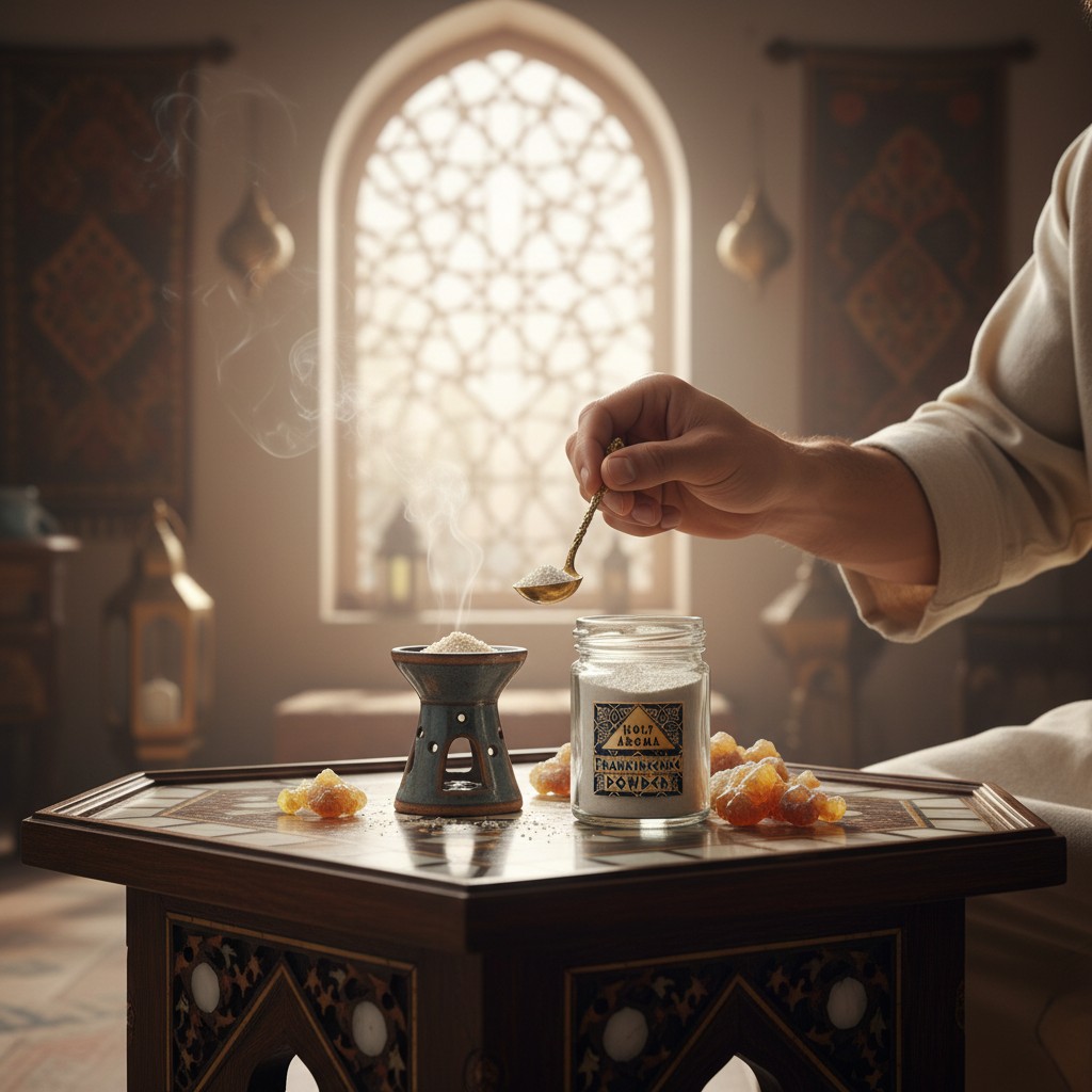 ผงกำยาน อโรม่า Frankincense Powder แท้ 100% จากประเทศโอมาน Oman กลิ่นหอมสะอาด ลดความเครียด แก้โรคภูมิแพ้ หอบหืด ไซนัส ไข้หวัด ช่วยฟอกอากาศ บำรุงผิว ลดเรือนริ้วรอย แก้ปวด บวม ไขข้ออักเสบ เสริมสร้างเซลและภูมิคุ้มกัน 50 g