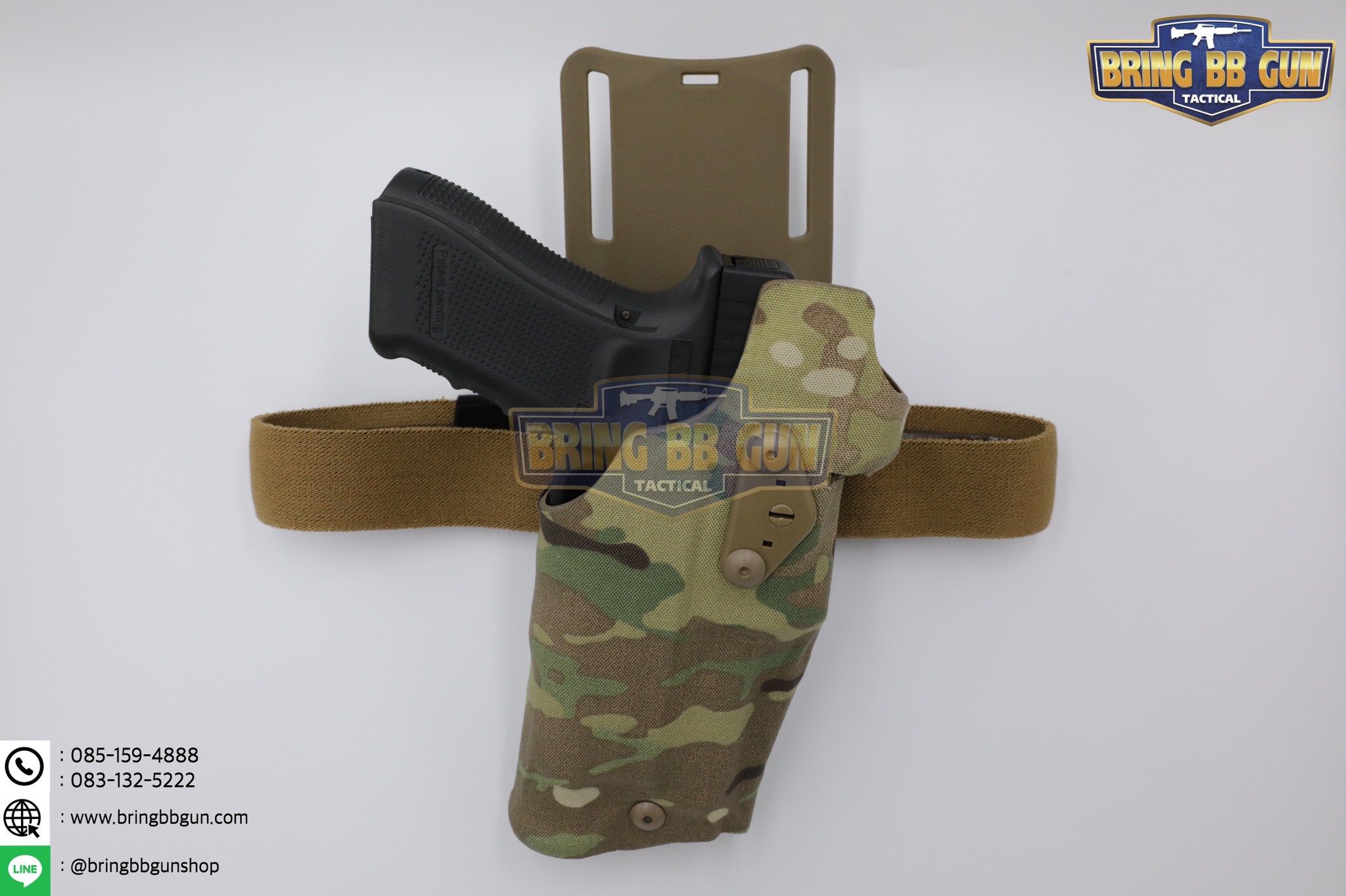 ซองปืนพกนอกปลดนิ้วโป้ง สำหรับGlock และ ไฟฉาย (Glock 17 + X300) ◼ มือขวา ◼