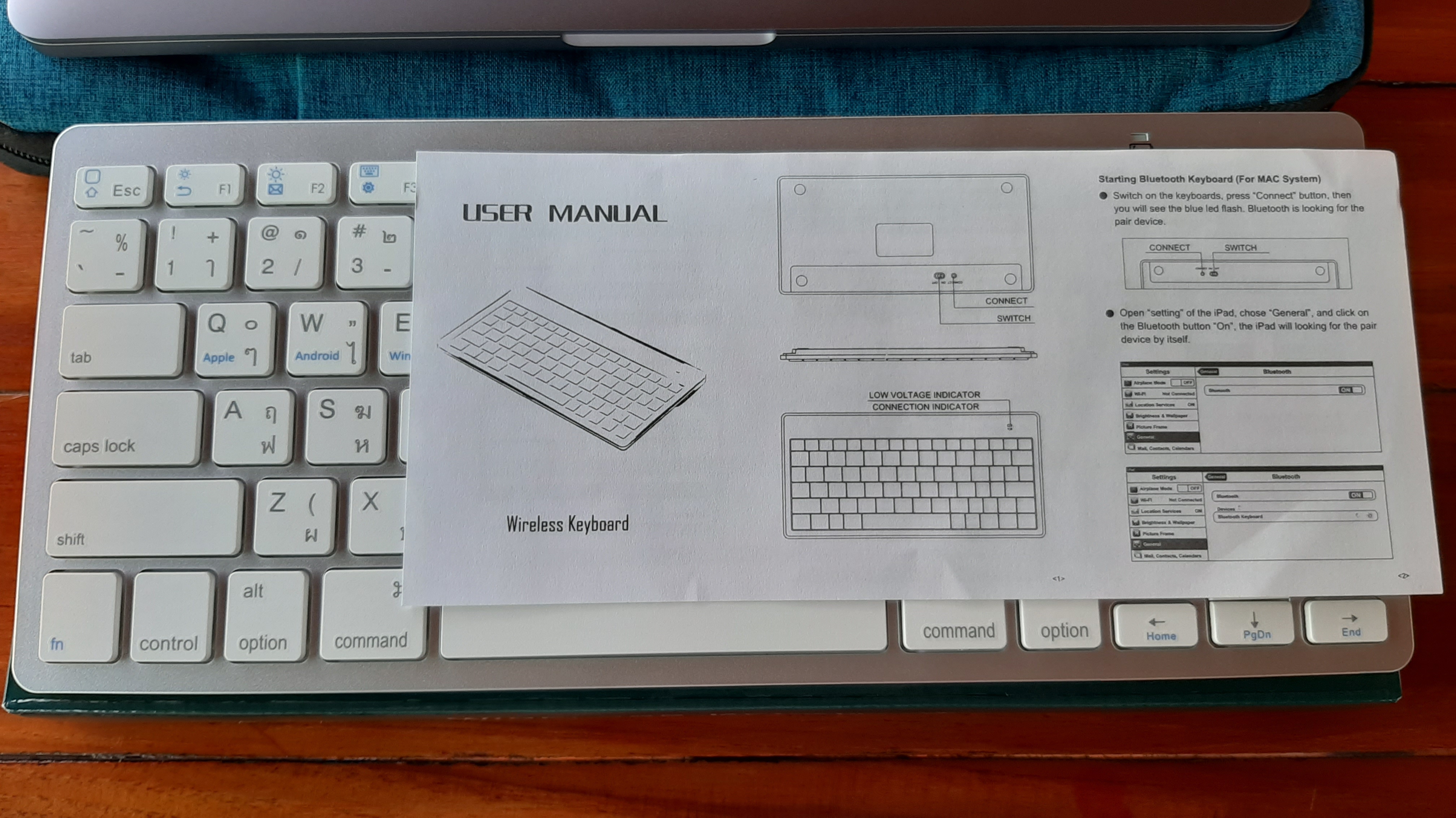 คีย์บอร์ด Macbook จีน แป้นไทย อังกฤษ ปุ่ม command เชื่อมต่อบูลทูธ
