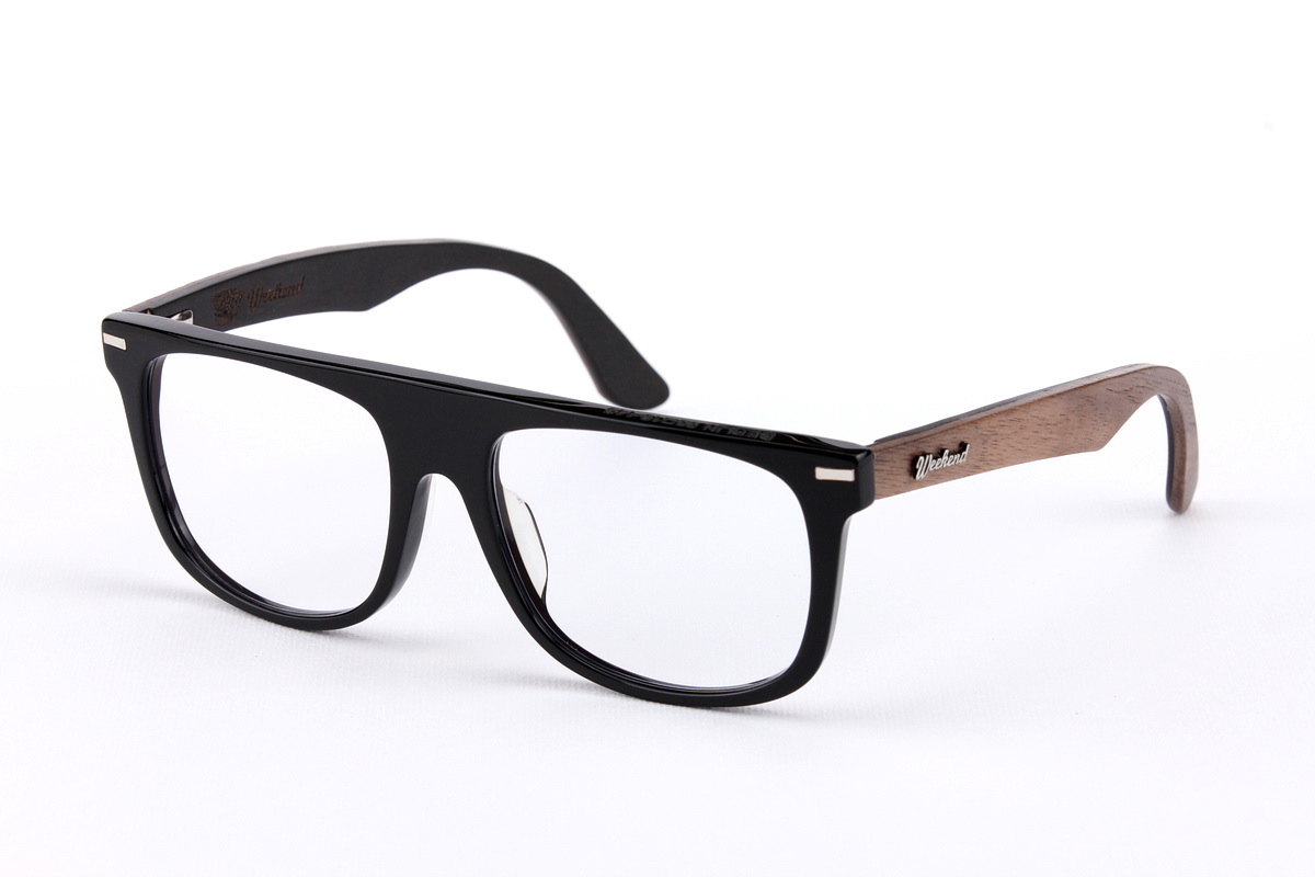 กรอบแว่นสายตาขาไม้ Weekend Duet Collection Berlin Black (Dark)
