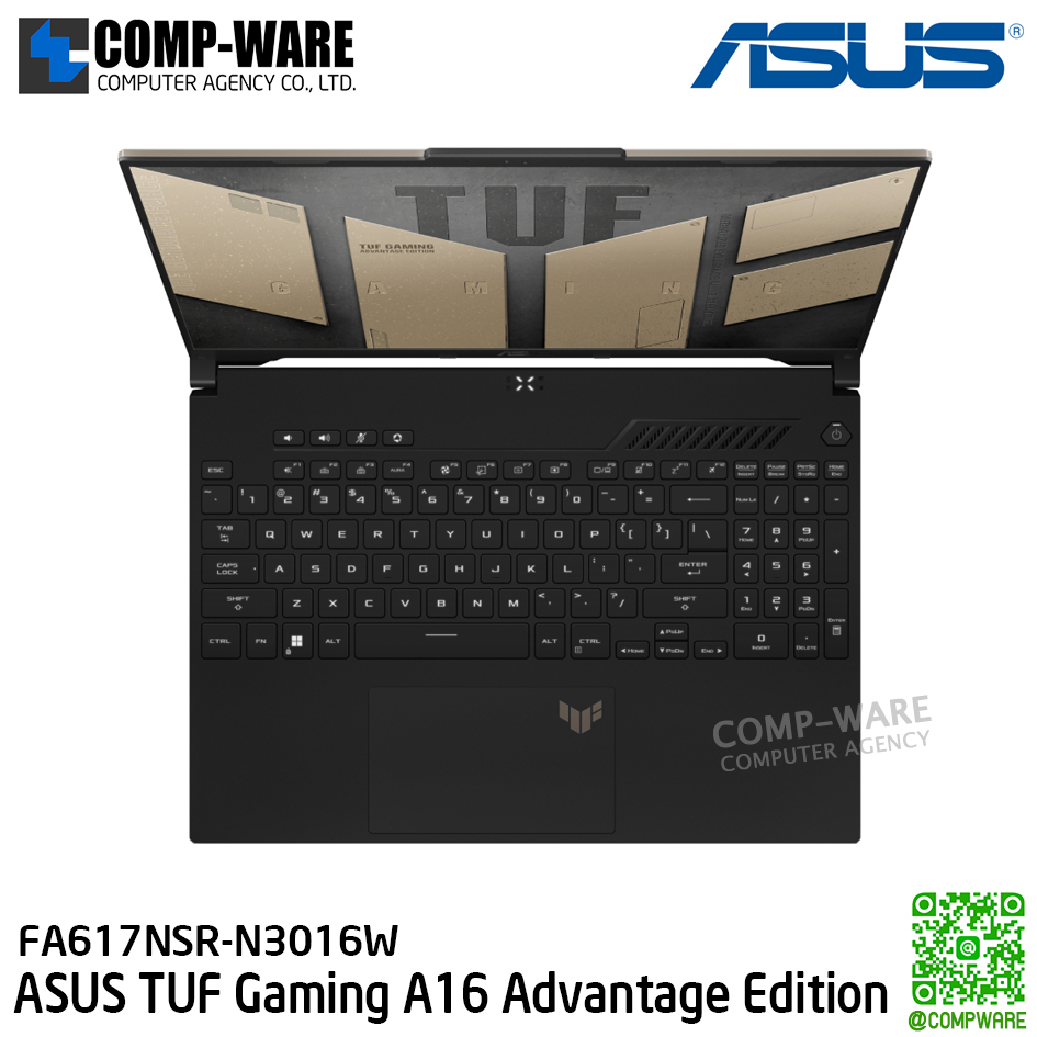 ASUS TUF Gaming A16 / 16-inch / AMD Ryzen™ 7 7435HS Mobile Processor 3.1GHz (20MB Cache) / 16GB DDR5 / 512GB PCIe 4.0 NVMe M.2 SSD / AMD Radeon RX 7600S / Windows 11 Home / 2Y Warranty on-site / FA617NSR-N3016W